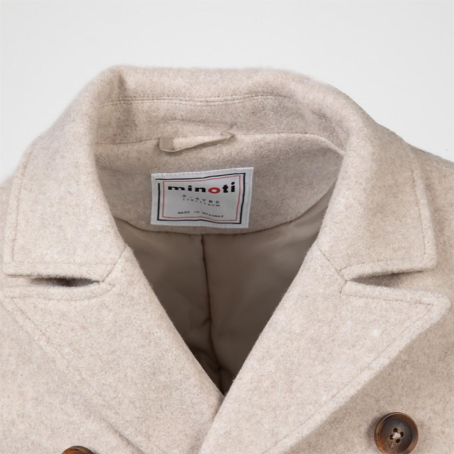 Minoti Boys Coat Double Breasted Lapel Grey