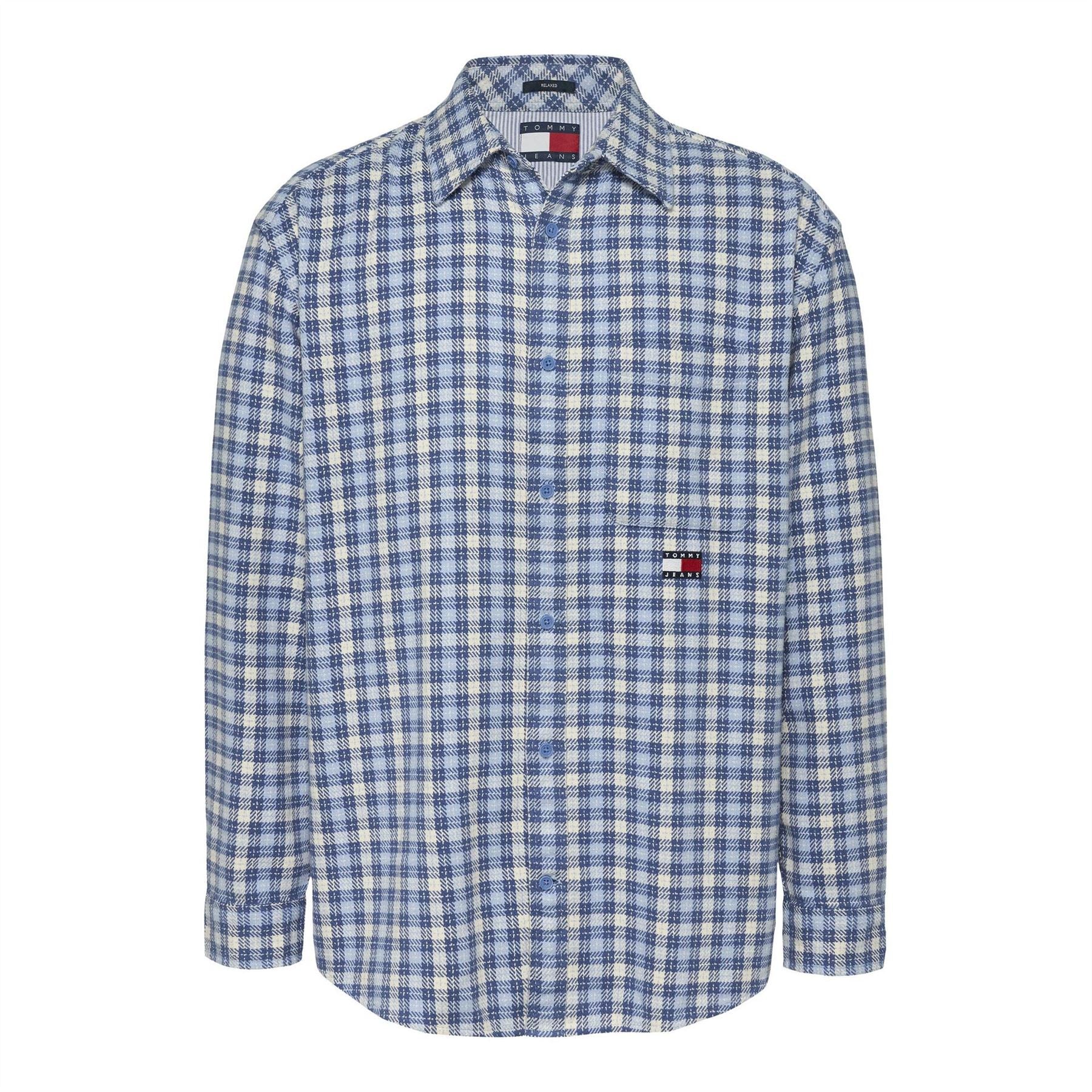 Tommy Jeans Badge Flannel Long Sleeve Patterned Shirt