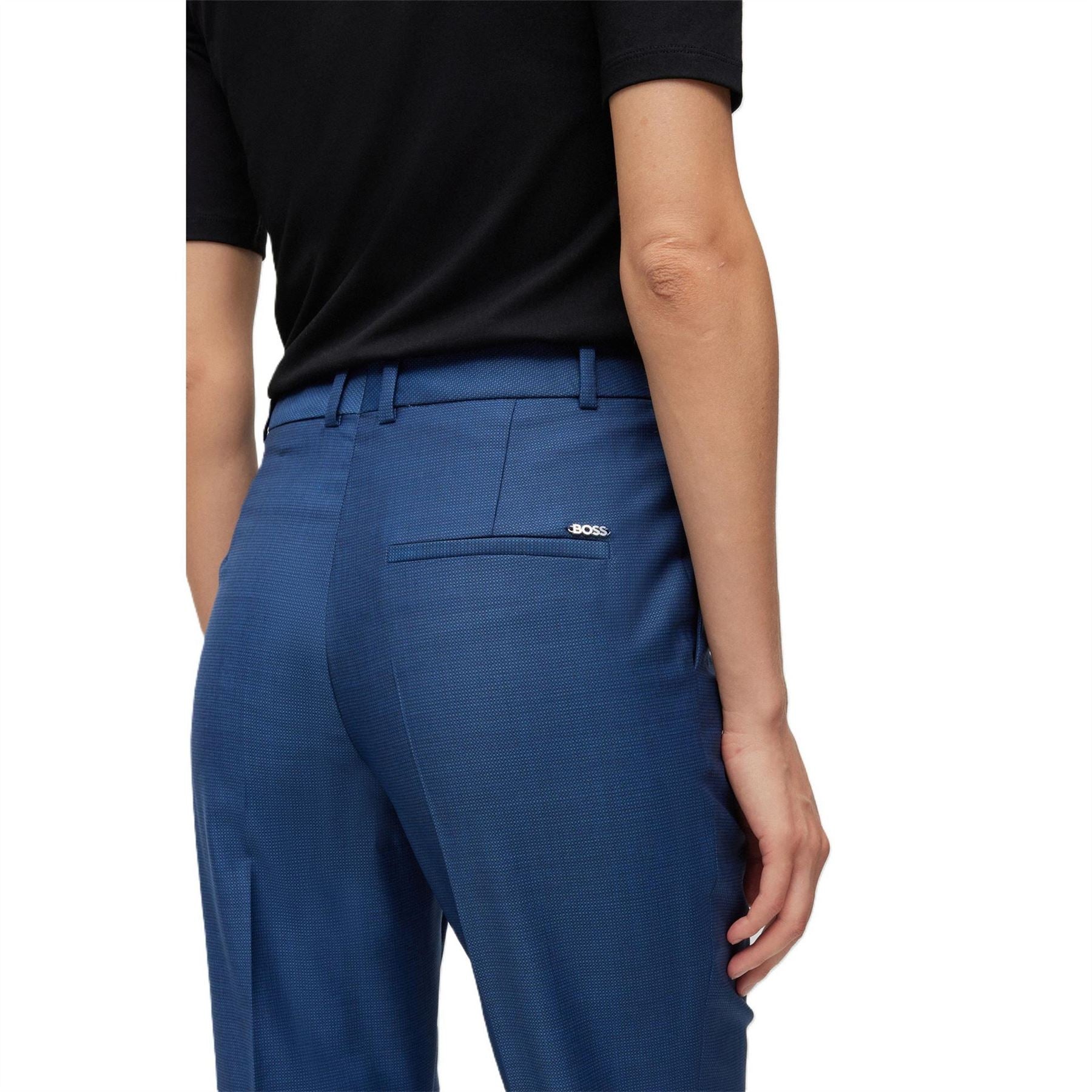 Boss Tamata Solid Patterned Cigarette Trousers