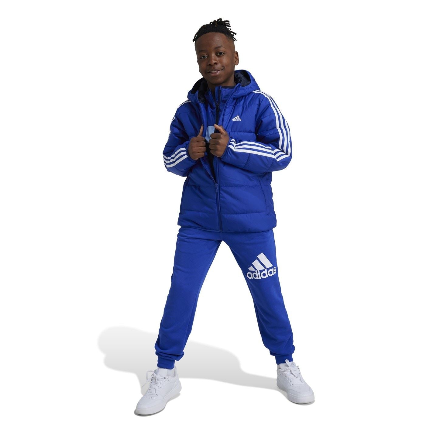adidas Kids Essentials 3S Hooded Long Sleeve Puffer Jacket