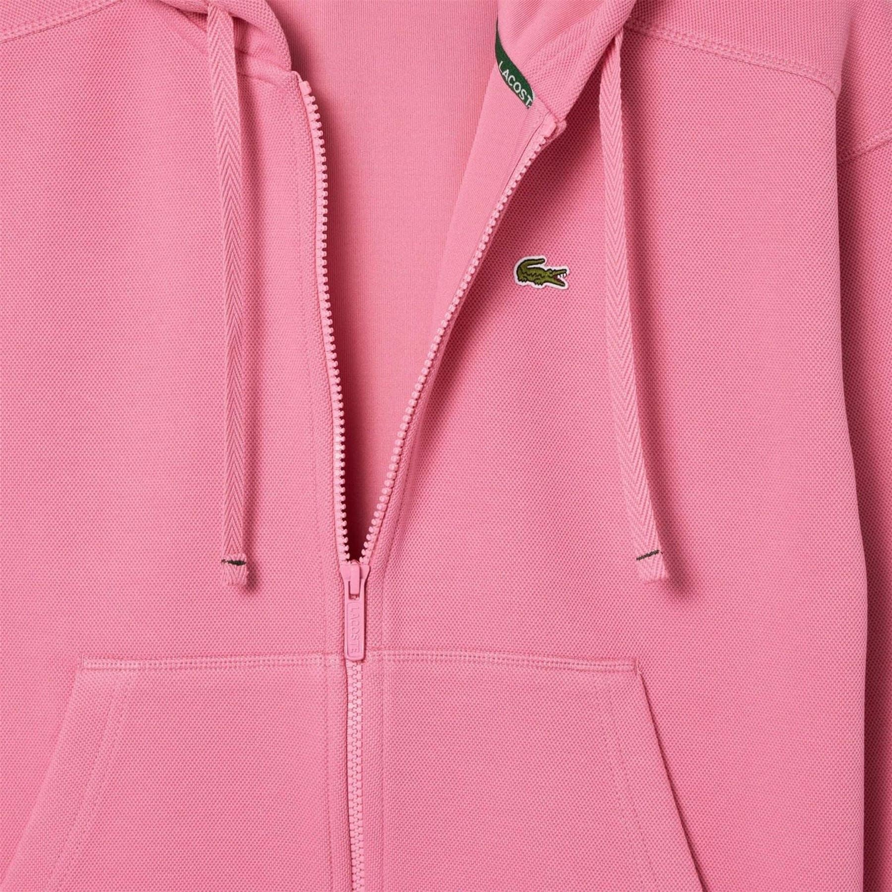 Lacoste Zip-Up Piqué Hoodie