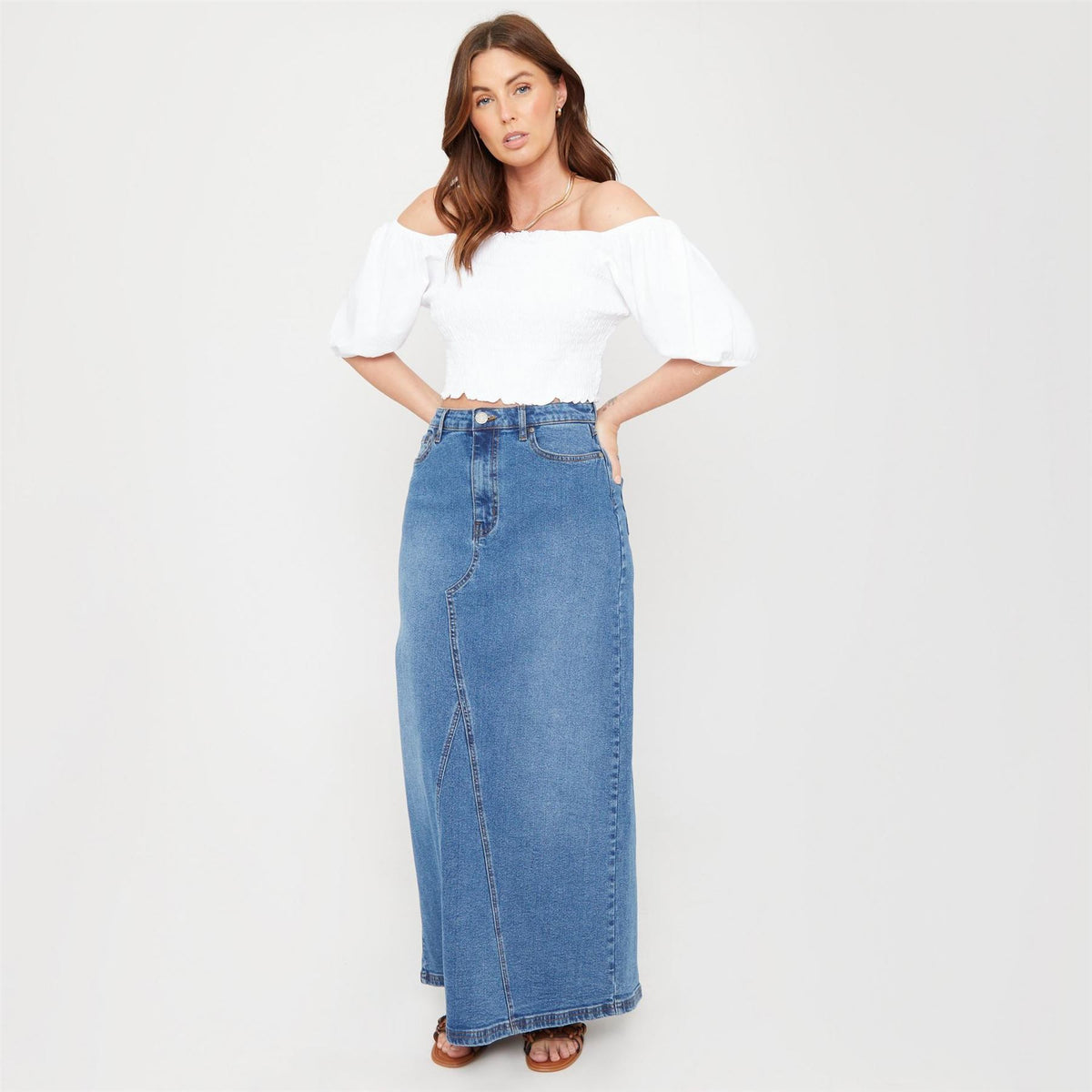 Be You Puff Sleeve Off-The-Shoulder Cropped Blouse