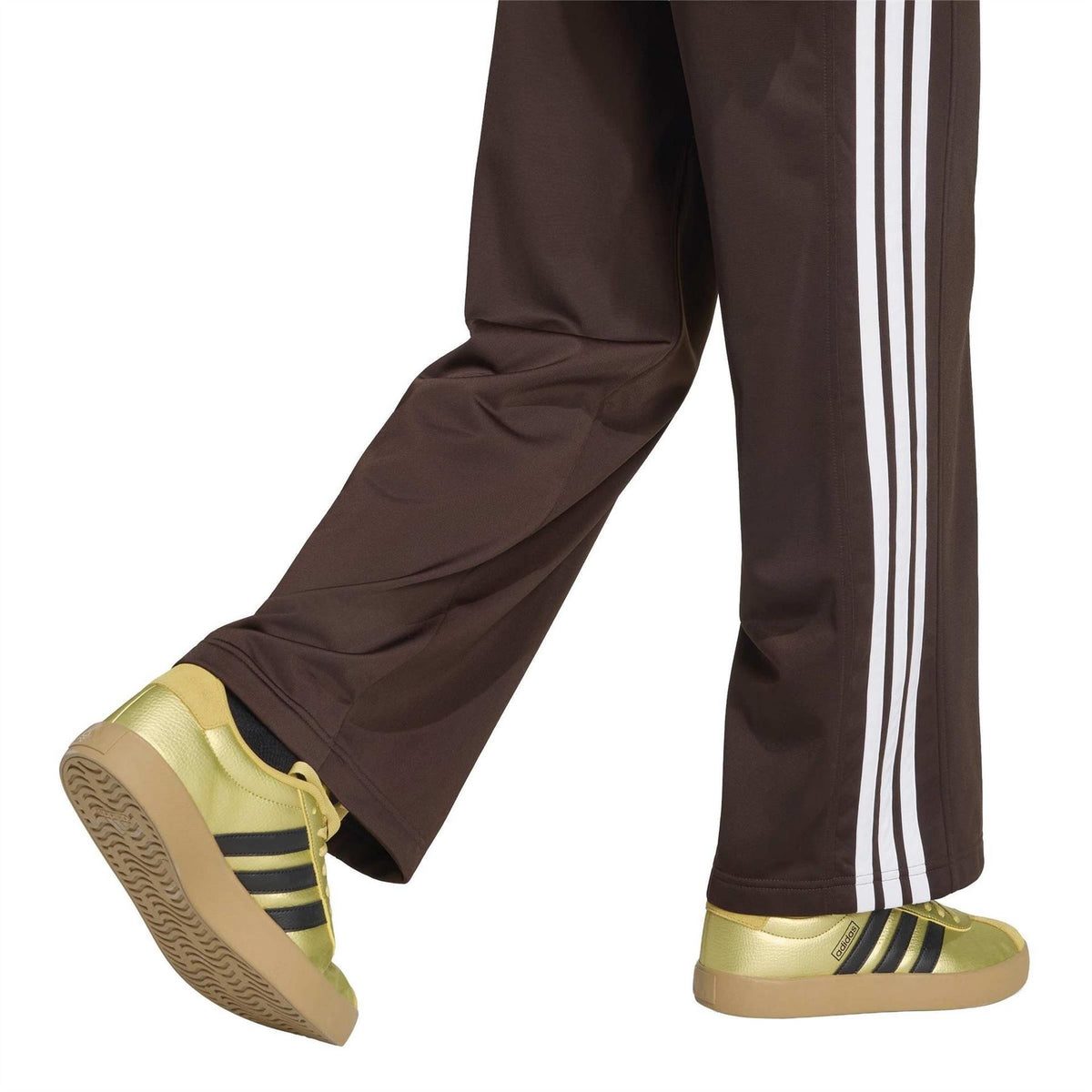 adidas Three Stripes Wide Leg Mid Rise Athletic Pants