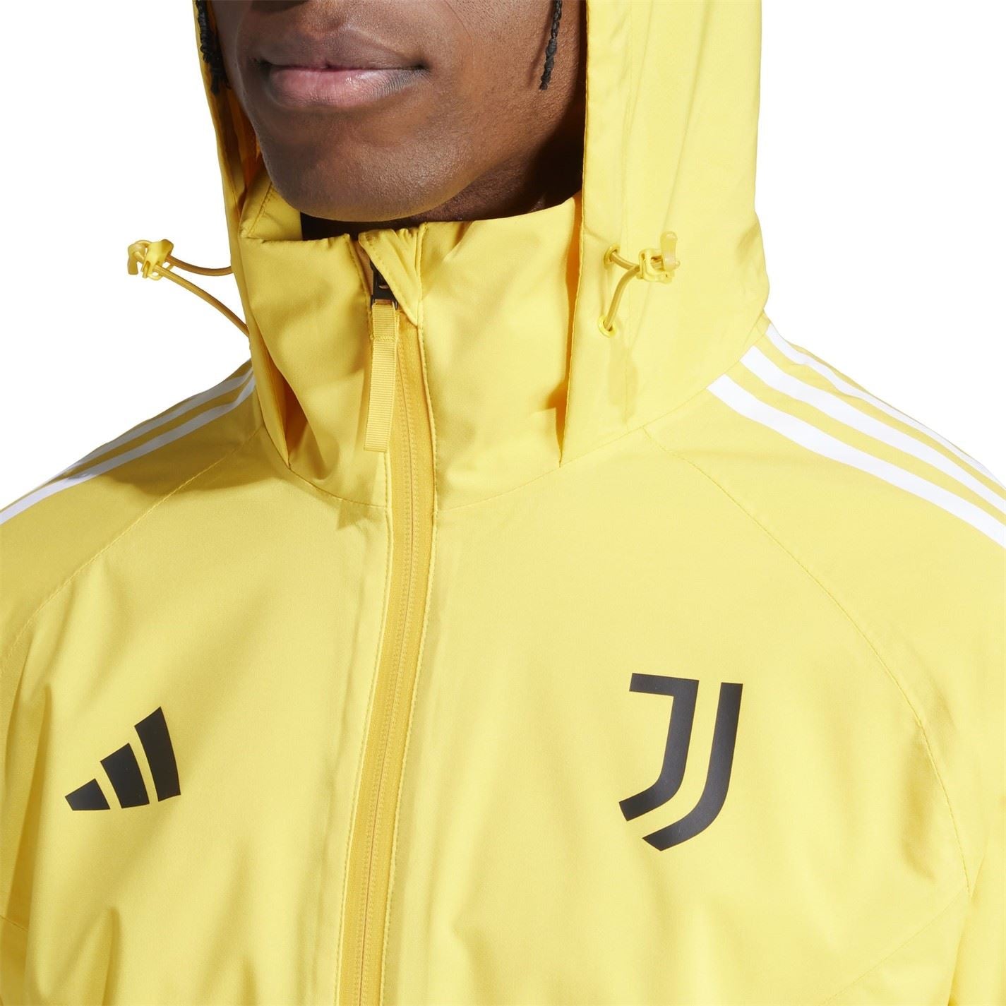 adidas Juve Hooded Rain Jacket with Side Pocket