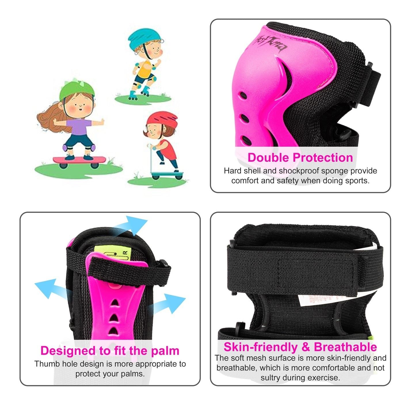 Hot Tuna Youth Skate Protector 3pc Set   Knee Pads Elbow Pad And Wrist Guards