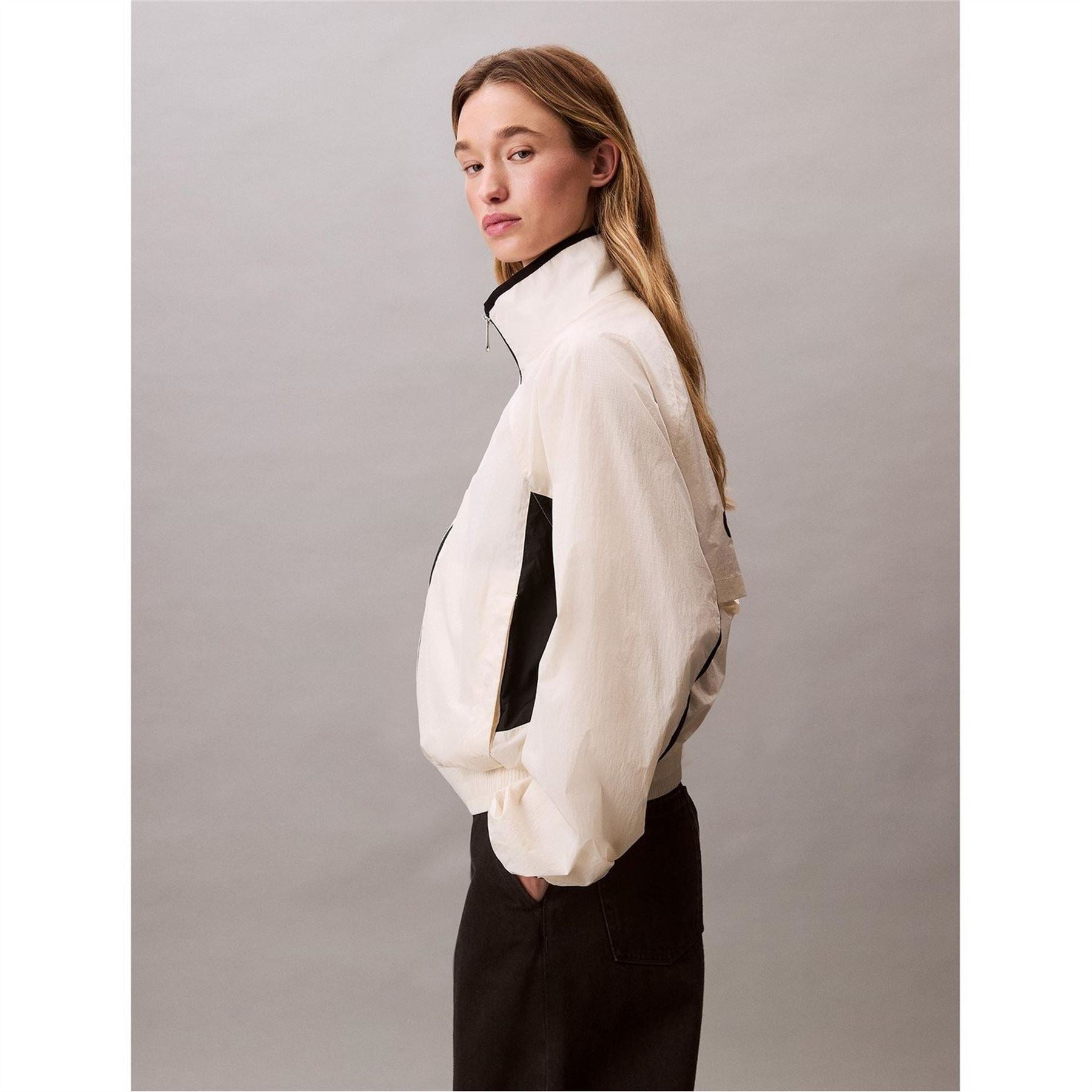 Calvin Klein Jeans Retro Track Funnel Neck Long Sleeve Windbreaker