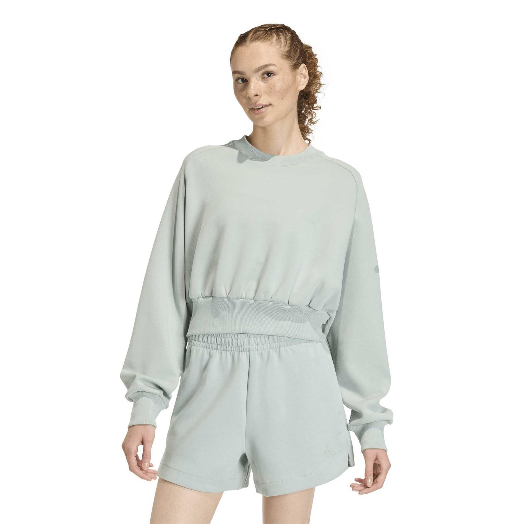 adidas Crew Neck Raglan Long Sleeve Elasticated Waist Sweatshirt