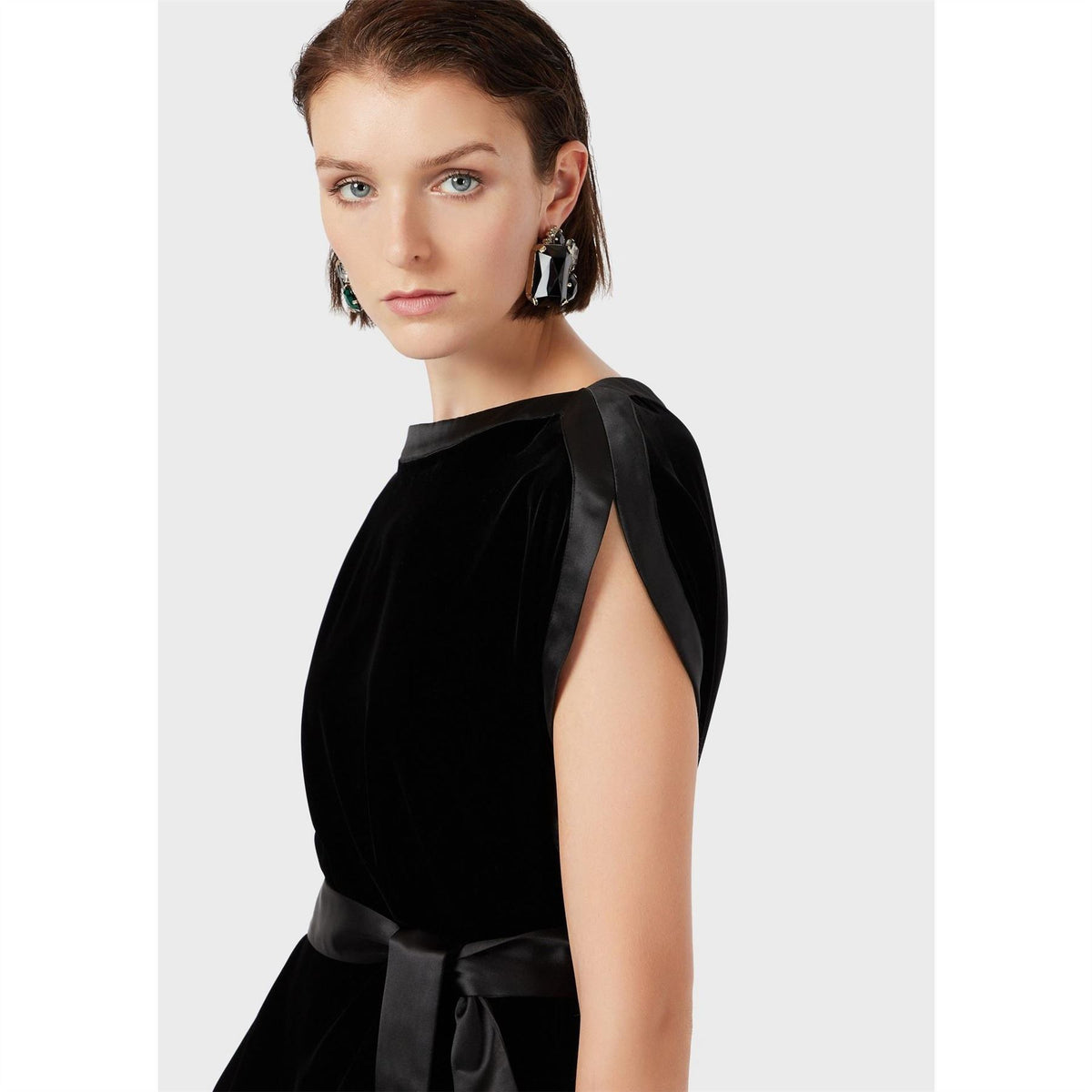 Emporio Armani Boat Neck Mini Bodycon Dress
