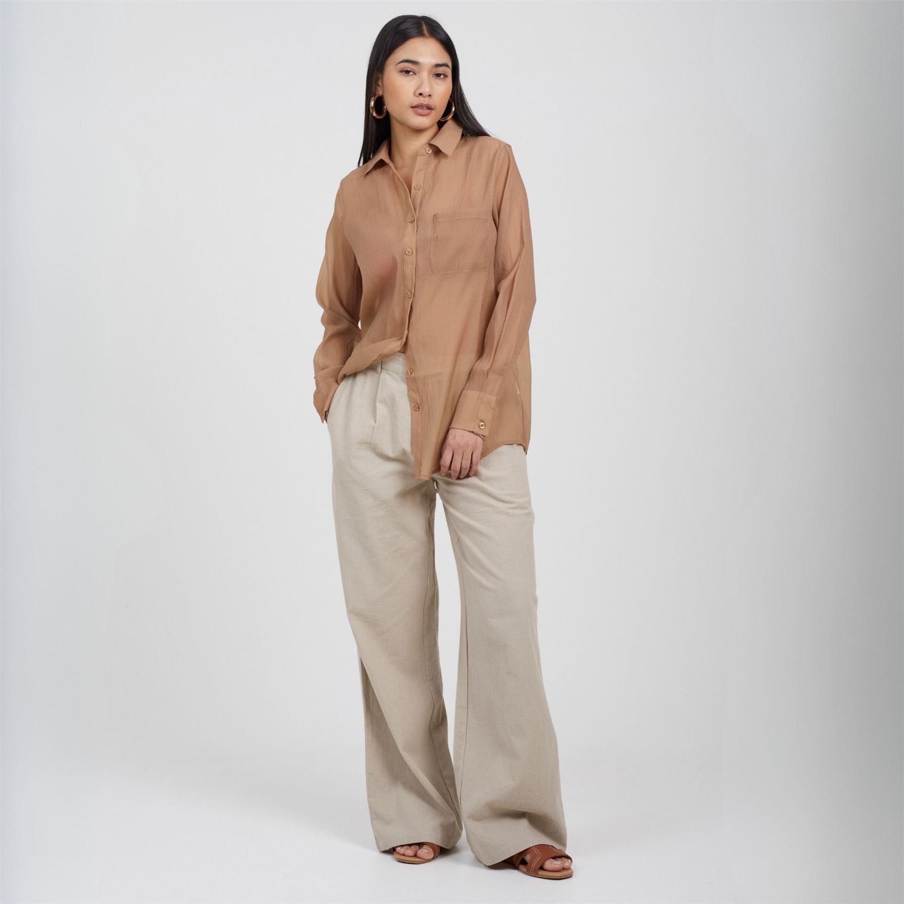 Brave Soul Collared Neck Long Sleeve Shirt with Chest Pocket