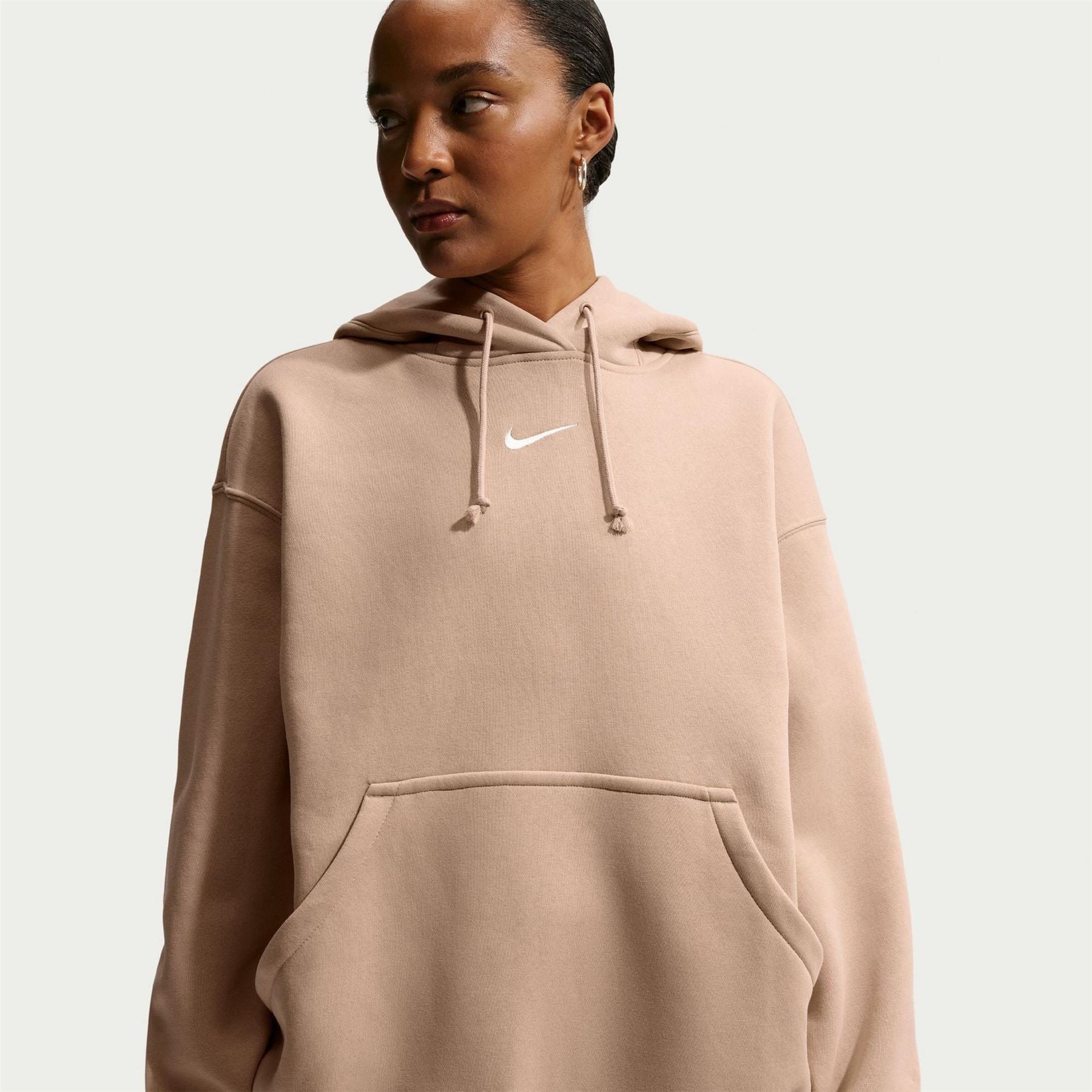 Nike Phoenix Fleece Oversize Fit Drop Shoulder Long Sleeve Hooded Neck Sweatshirt