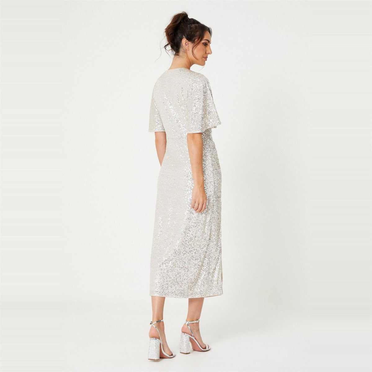 Be You Sequin V Neck Midi Dress