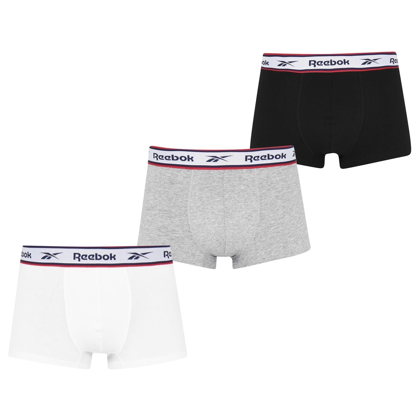 Reebok Mens 3 Pack Boxer Shorts Barlow