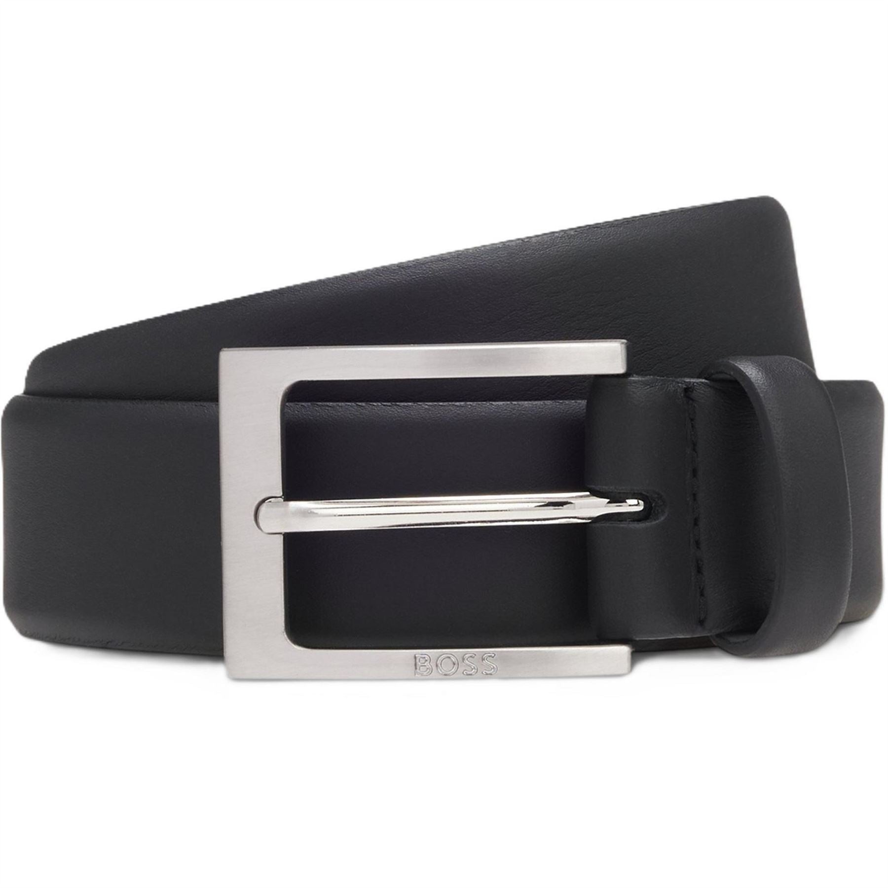Boss Leather Pin Buckle Belt with Logo
