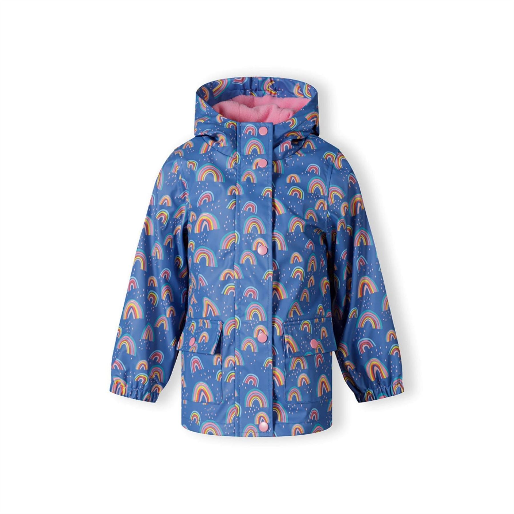 Minoti Girls Rain Jacket Printed Cobalt Blue