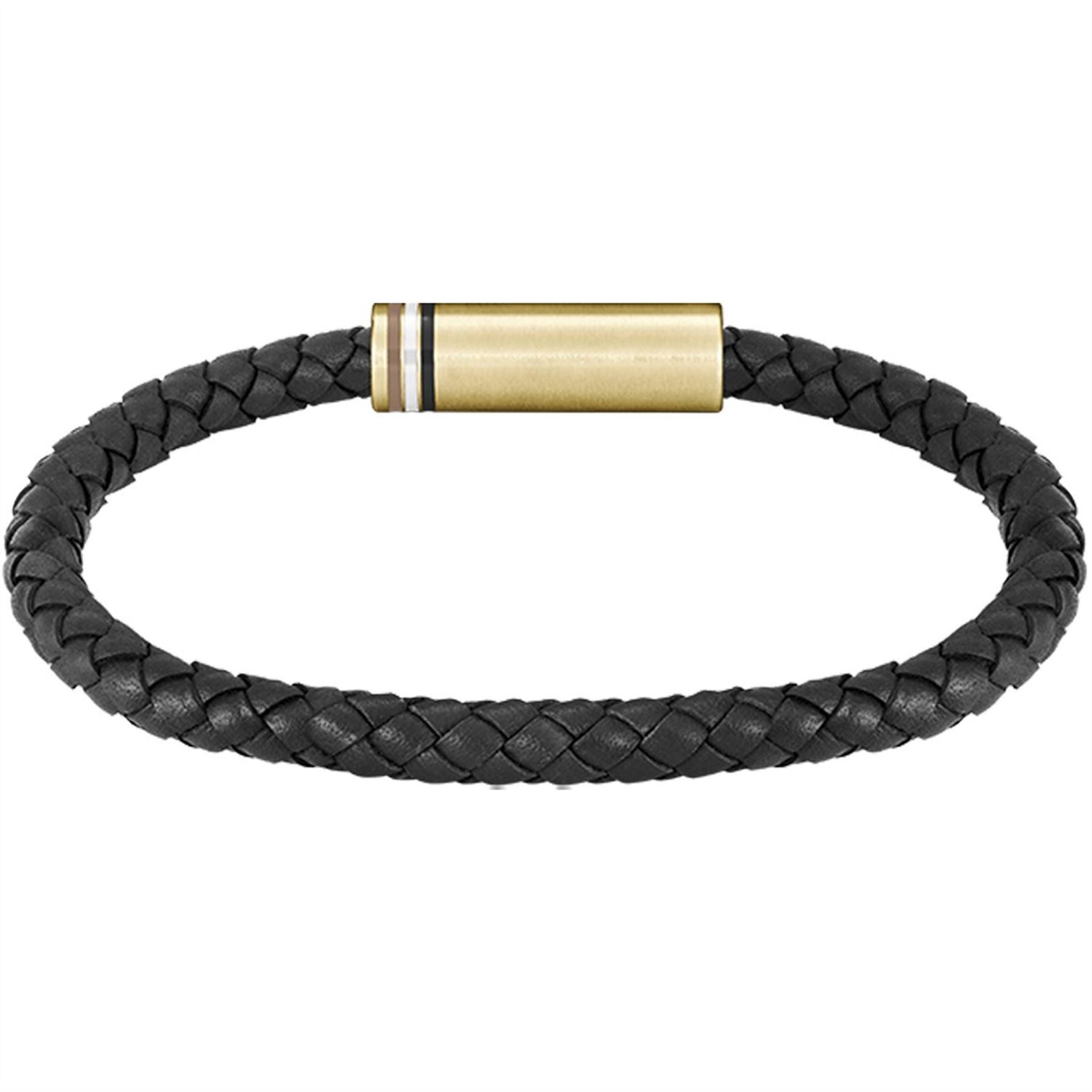 Boss Ares Single Braided Leather Bracelet