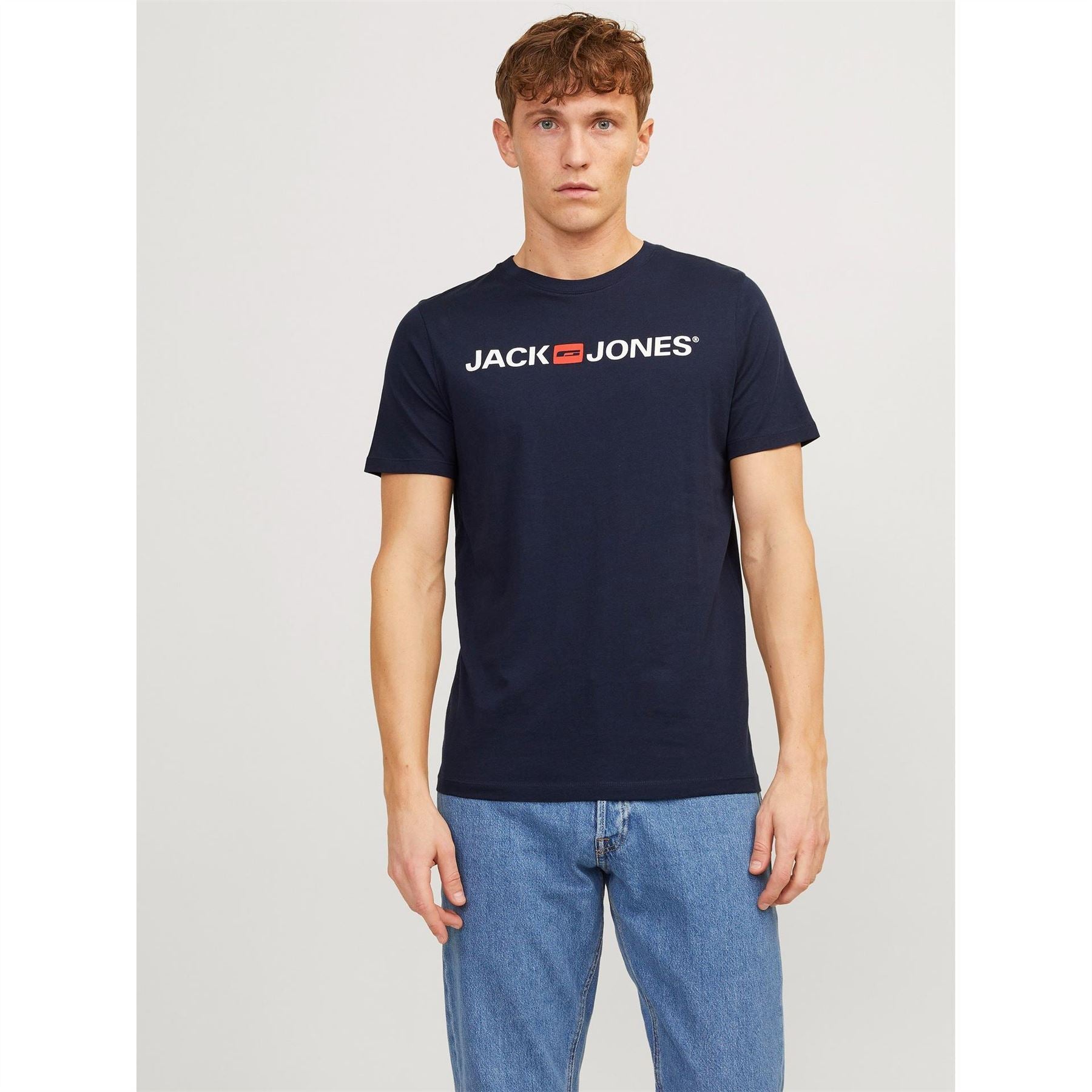 Jack and Jones Mens Corp Logo 3 Pack T-Shirt