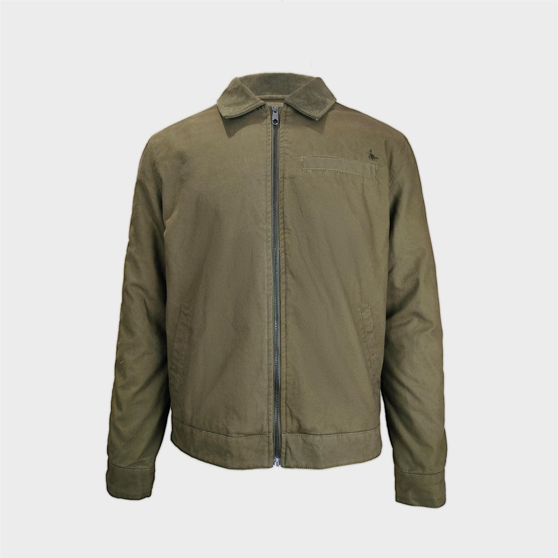 Jack Wills Stone Canvas Wind Resistant Cotton Long Sleeve Varsity Jacket