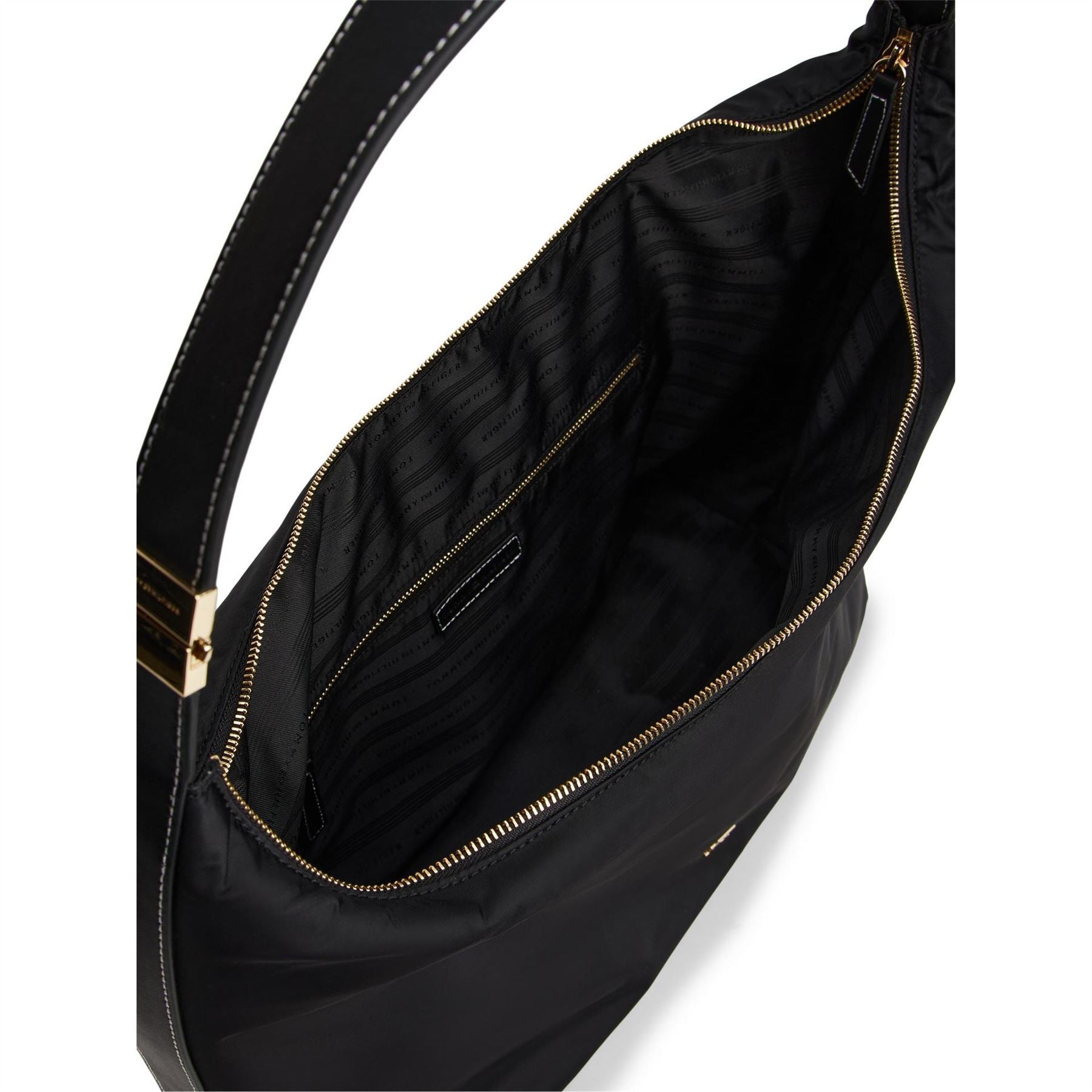 Tommy Hilfiger Go Crescent Shape Hobo Bag with Gold Tone Hardware