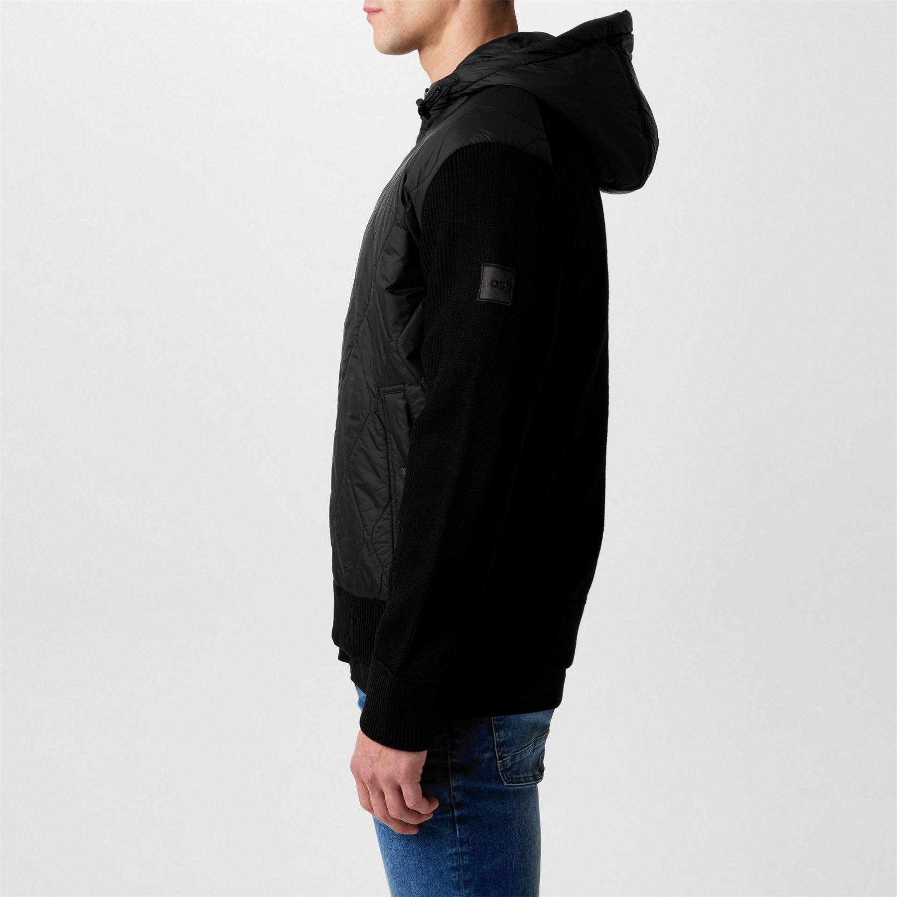 Boss Kaflero Wool Hooded Long Sleeve Quilted Jacket