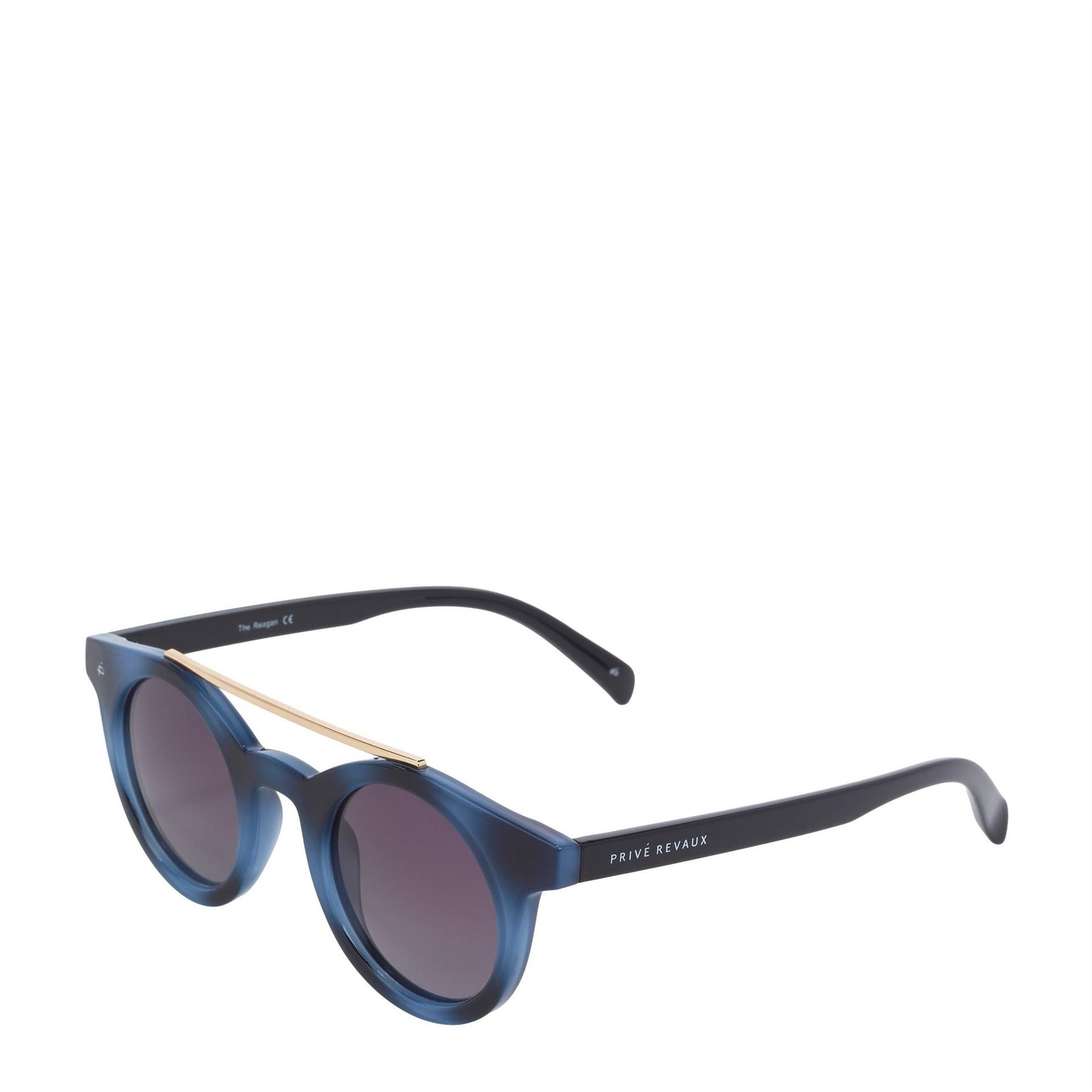 Prive Revaux R The Reagan Round Double Bridge Sunglasses