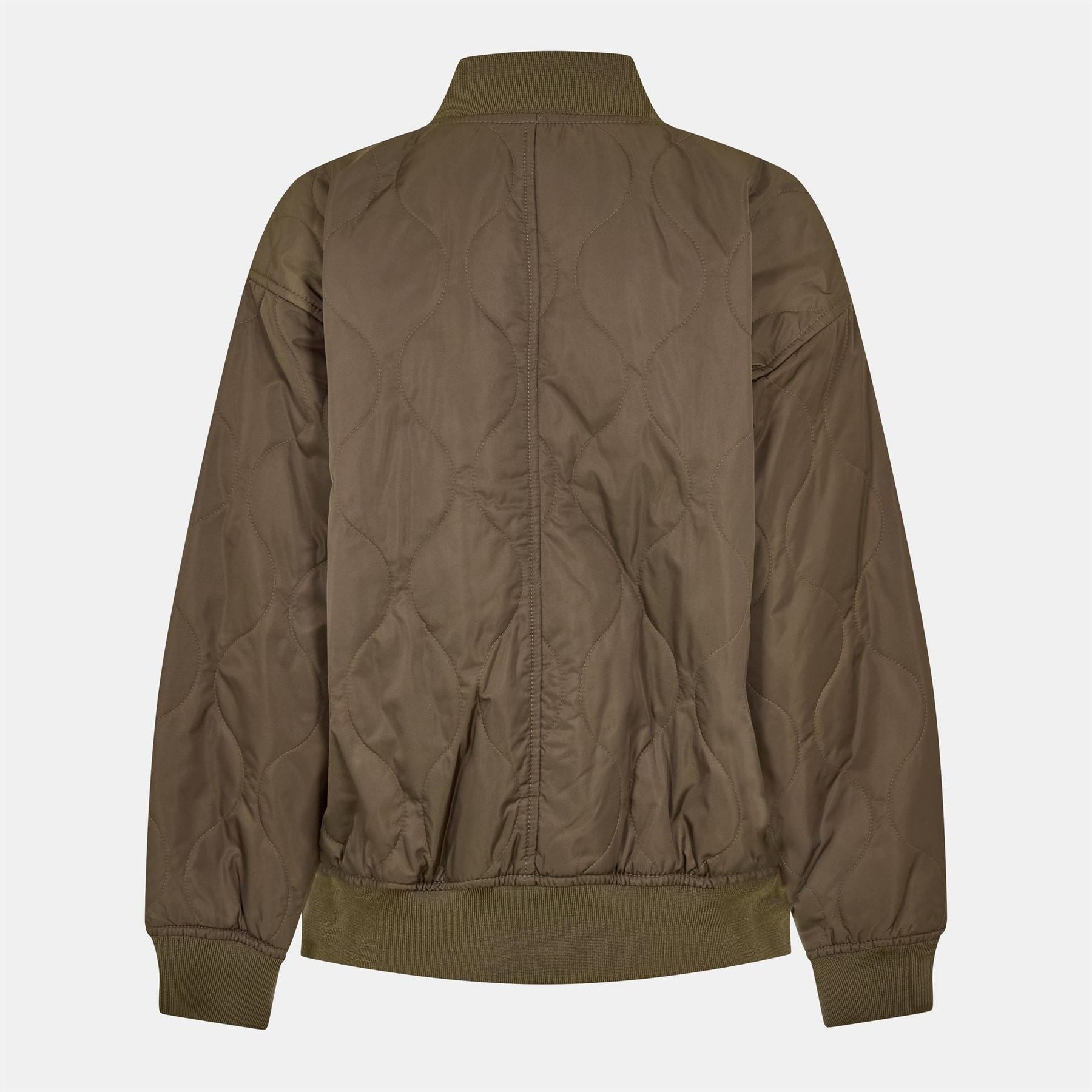 Vans Bennett Quilted Solid Patterned Bomber Jacket with Ribbed Cuff
