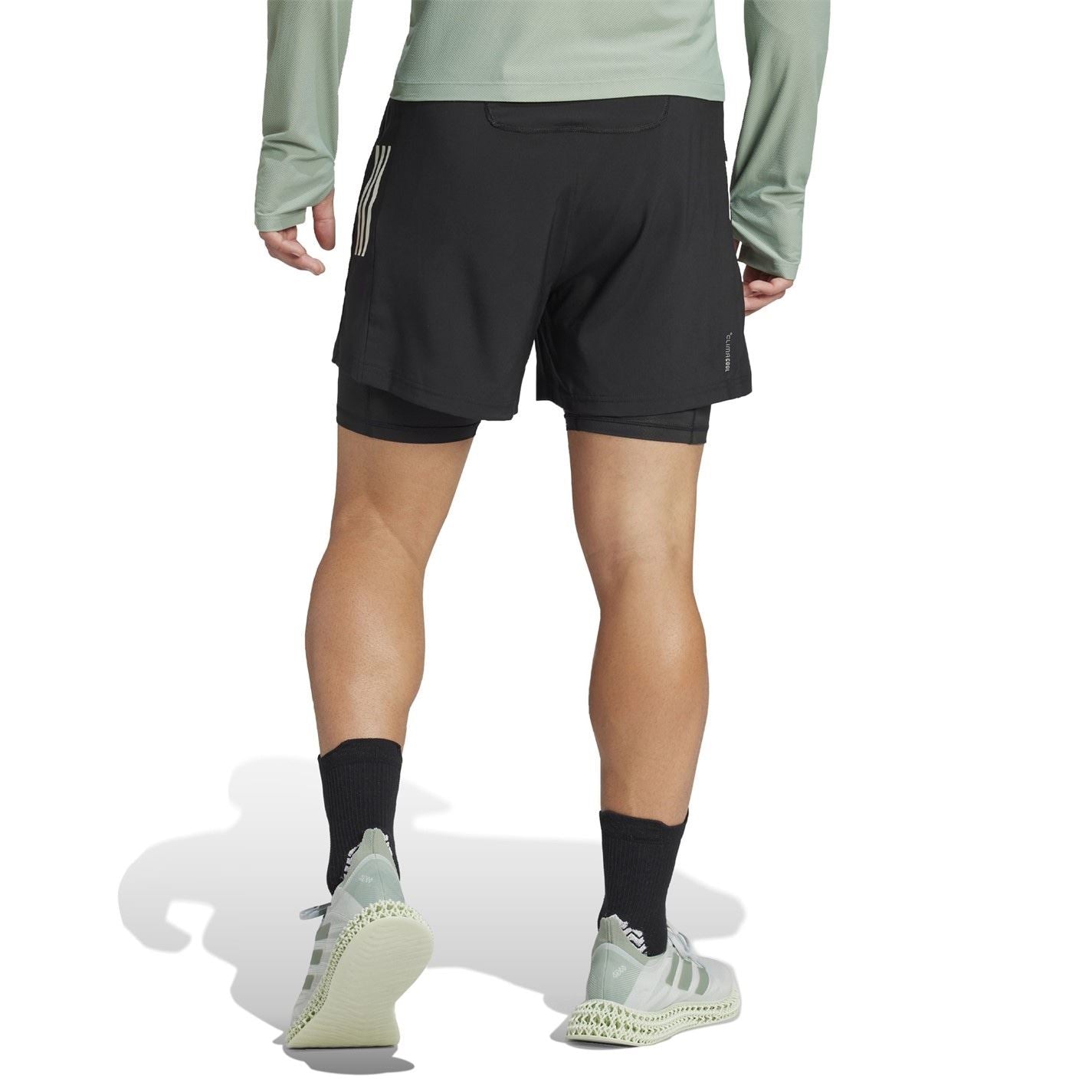 adidas Mens Own The Run 3 Stripes 2 In 1 Shorts