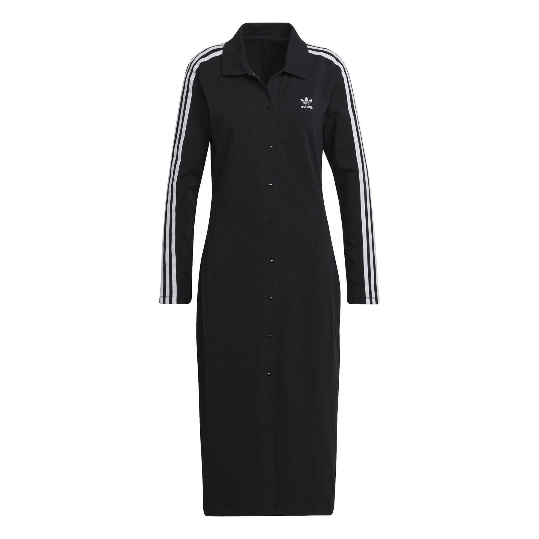 adidas Originals Womens Logo Embroidered Midi Cardigan Dress