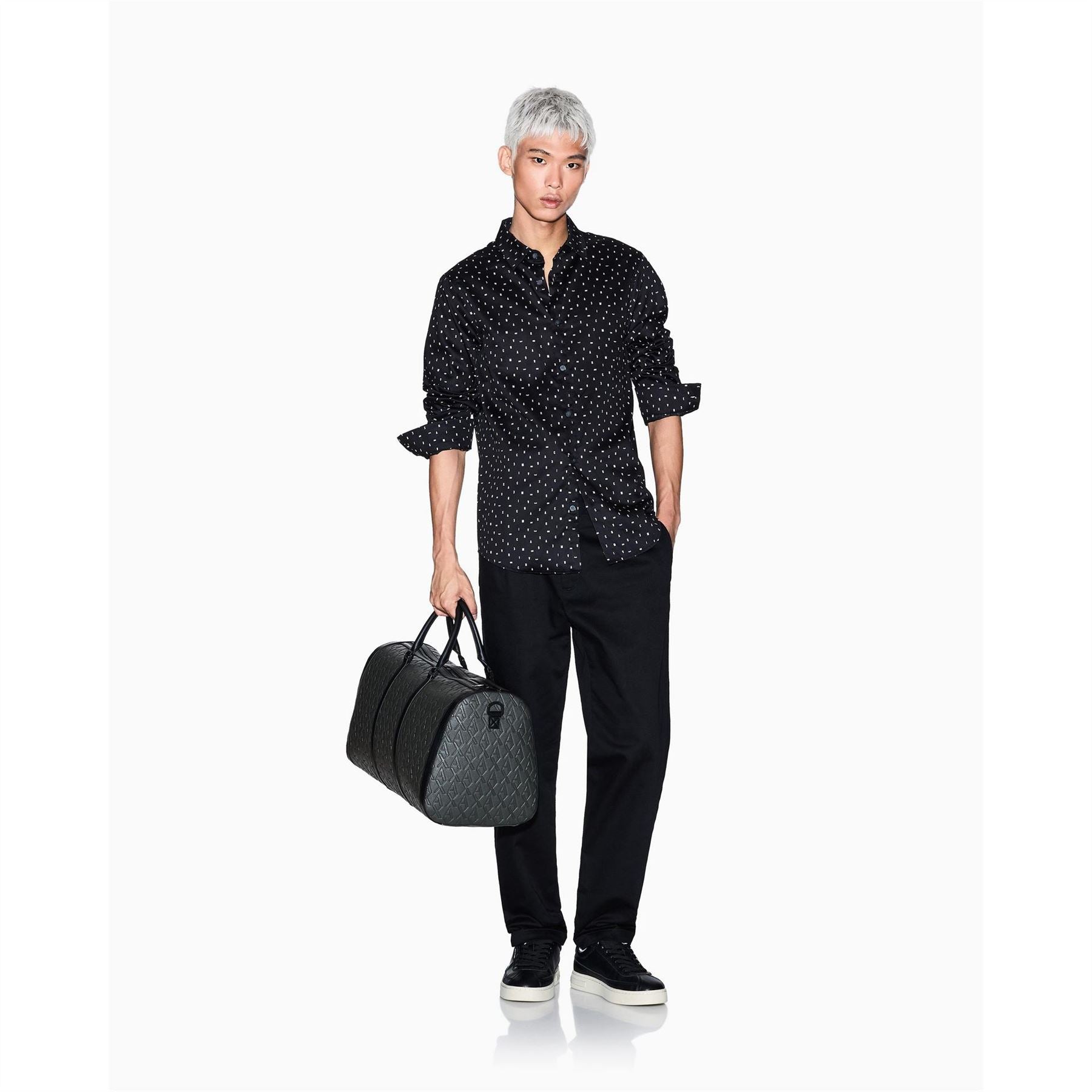 Armani Exchange Exchange Collared Neck Long Sleeve Shirt