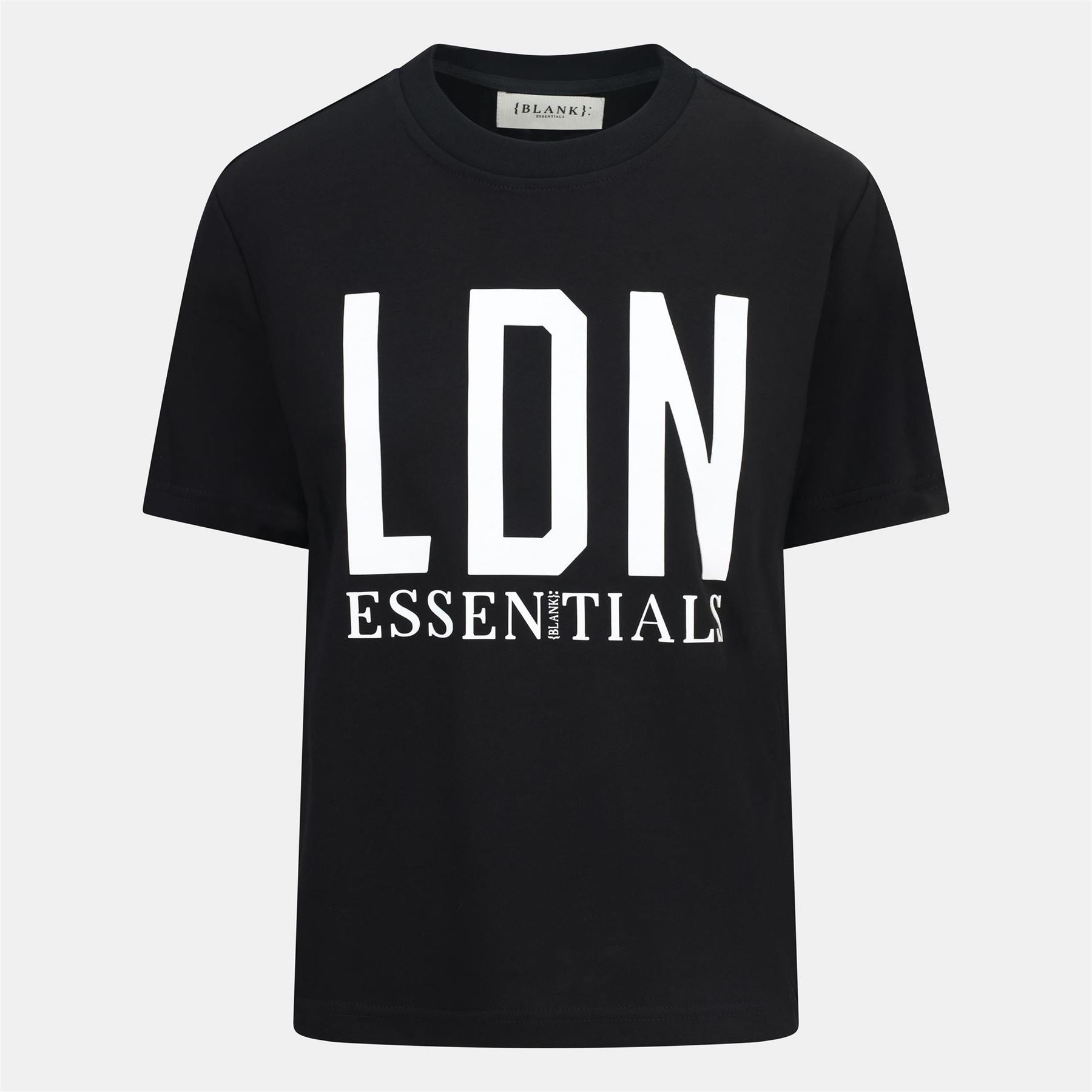 Blank Essentials Lettering Crew Neck Ribbed Collar Short Sleeve Jersey T-Shirt
