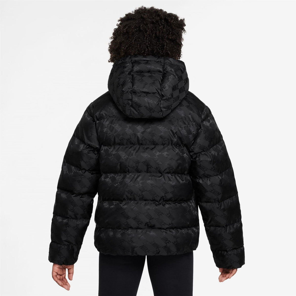 Nike Hooded Neck All Over Logo Puffer Jacket