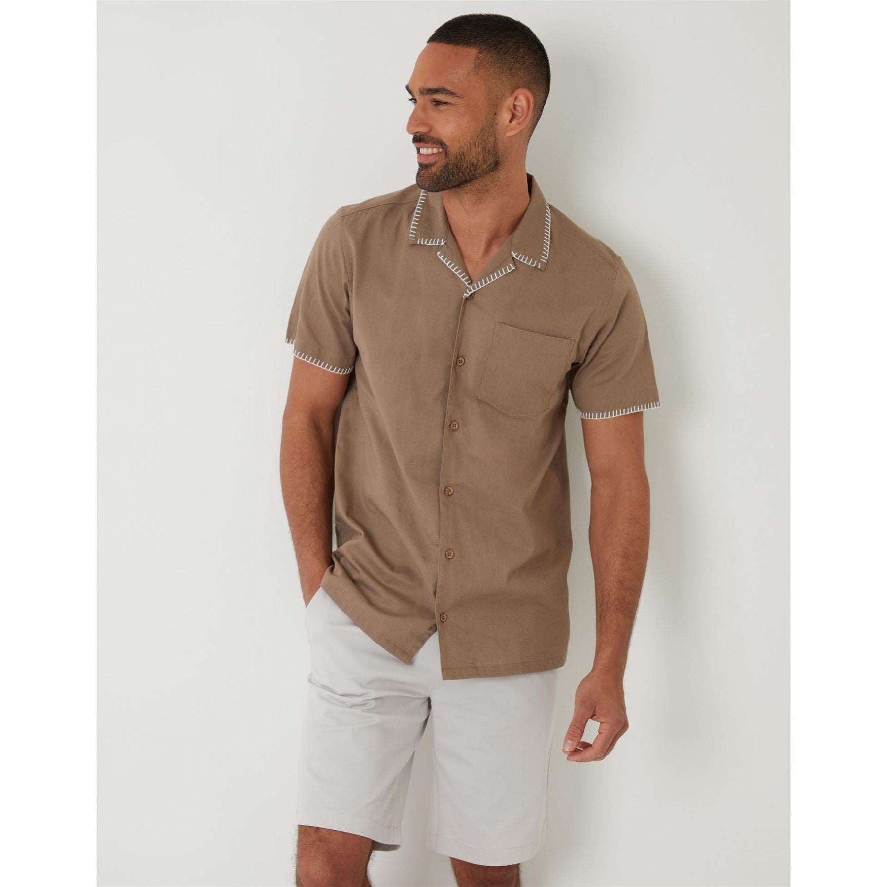 Threadbare Burnley Regular Fit Short Sleeve Shirt