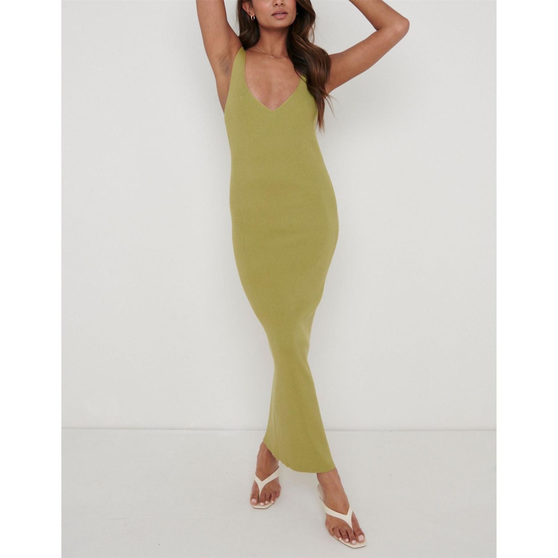 Pretty Lavish Ribbed Midaxi Dress