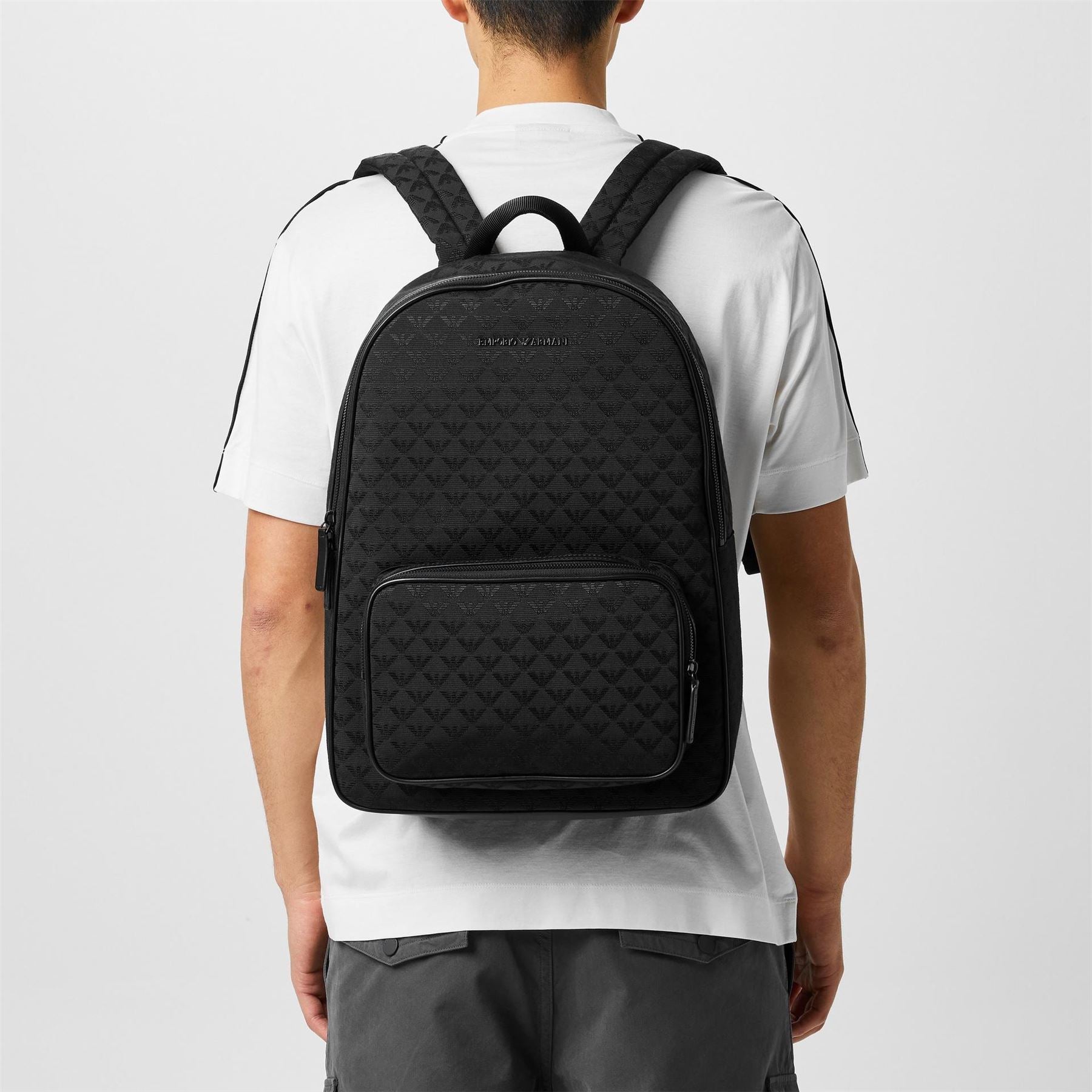 Emporio Armani All Over Jacquard Quilted Zip Backpack