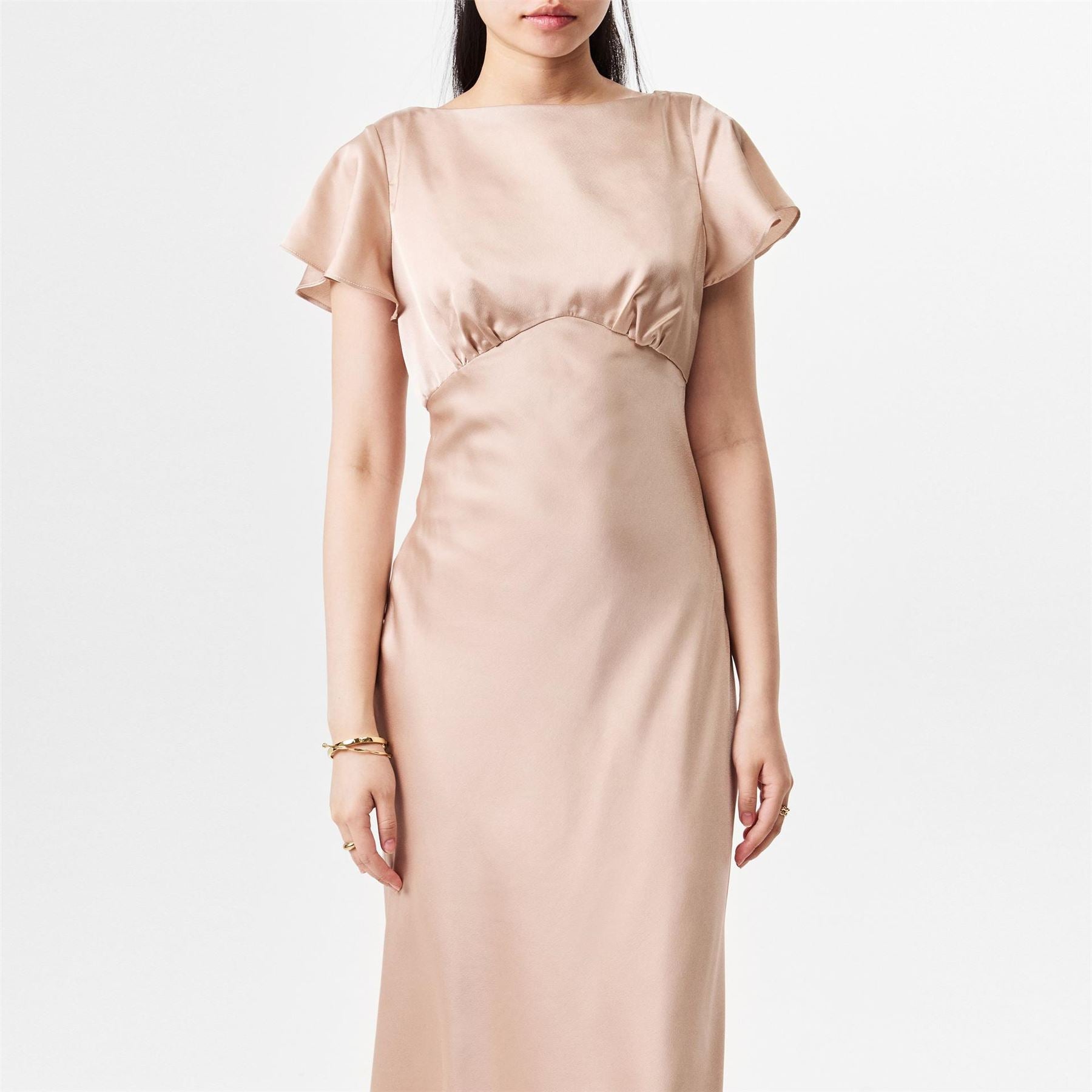 Jarlo Empire Waist Boat Neck Maxi Ball Gown
