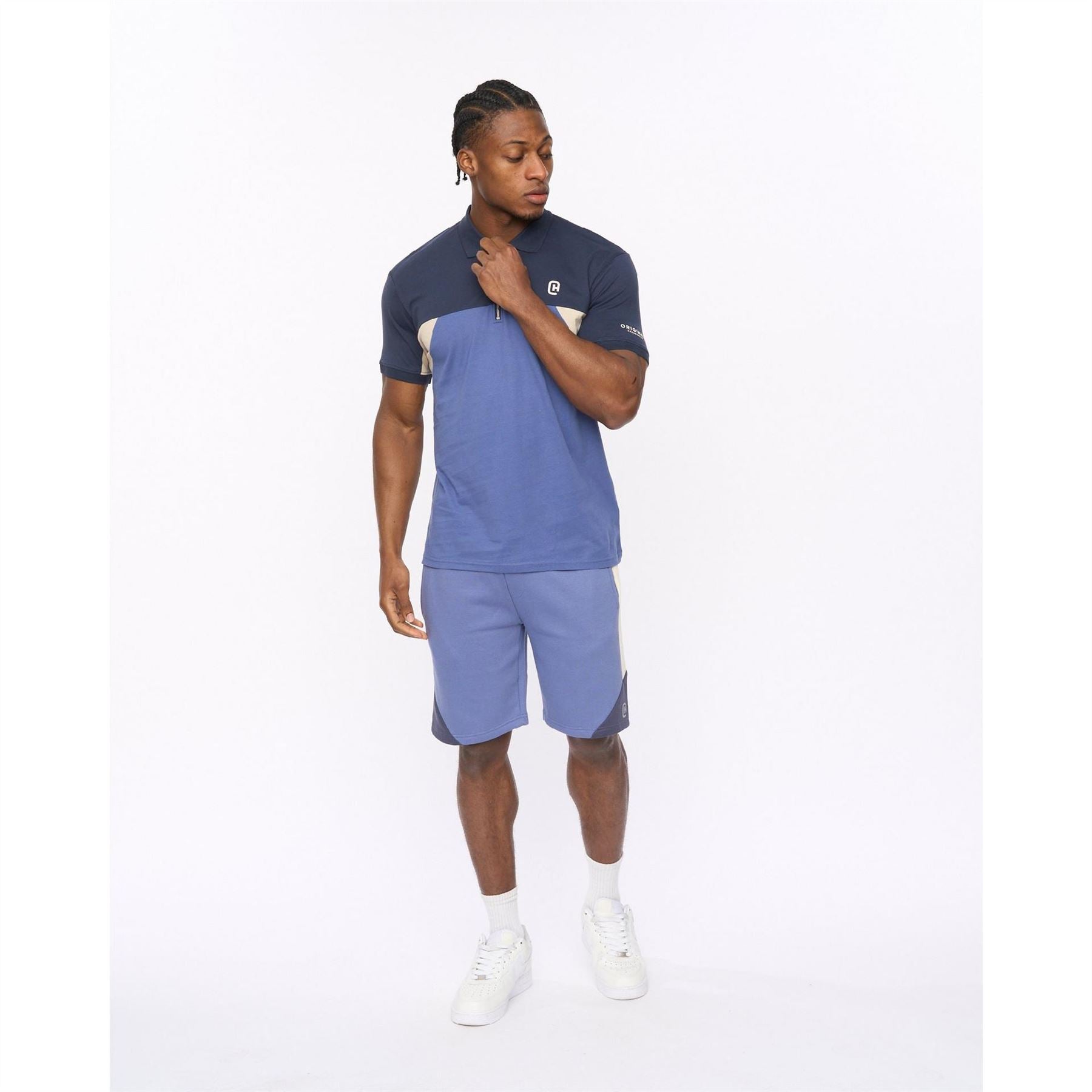 Crosshatch Castlebay Collared Zip Neck Short Sleeve Polo Shirt