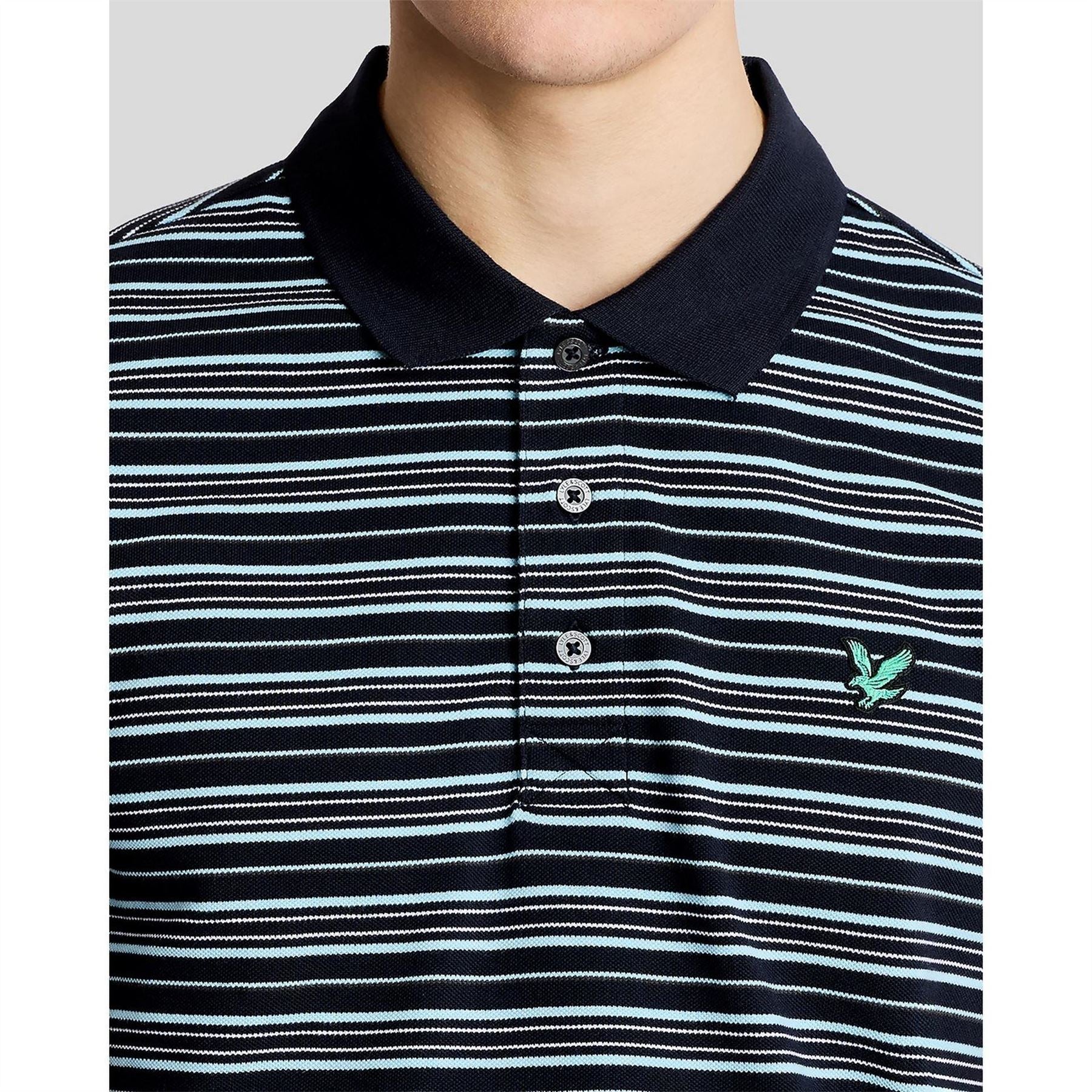 Lyle and Scott  And  Scott Golf Green Eagle Stripe Polo Shirt