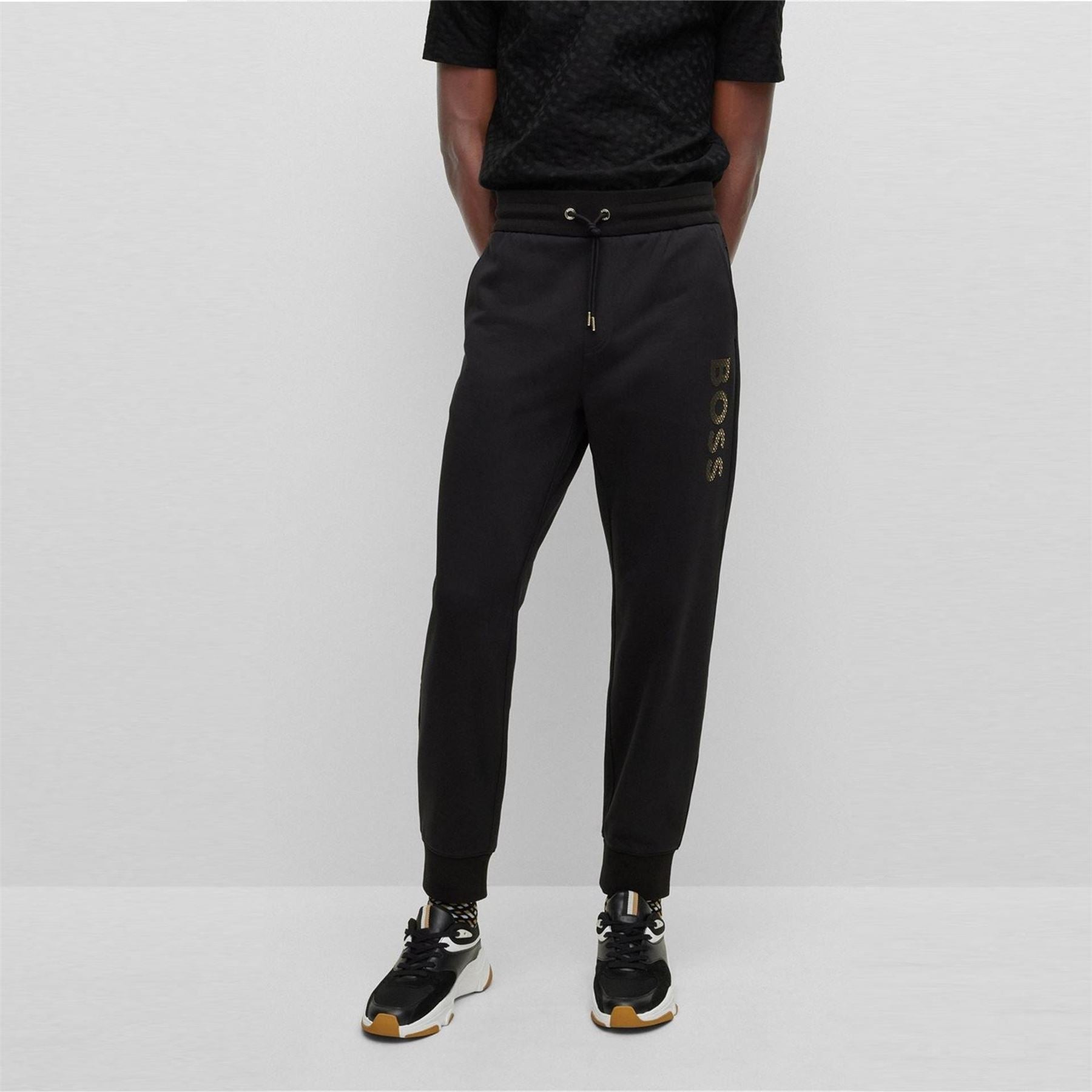 Boss Lamont Solid Patterned Slim Joggers