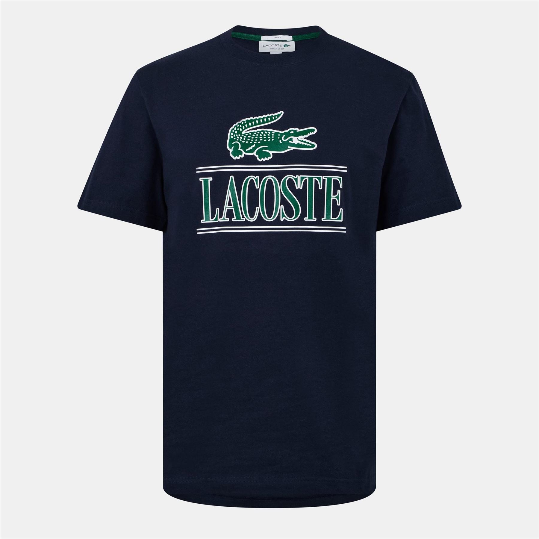 Lacoste Crocodile Print Lettering Regular Fit T-Shirt
