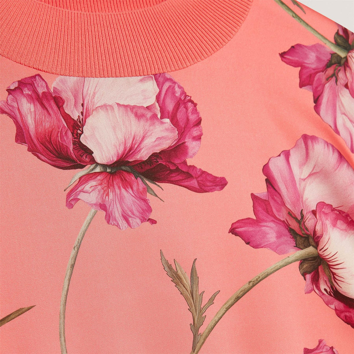 Ted Baker Baker Botanical Print Front Long Sleeve Knit Top