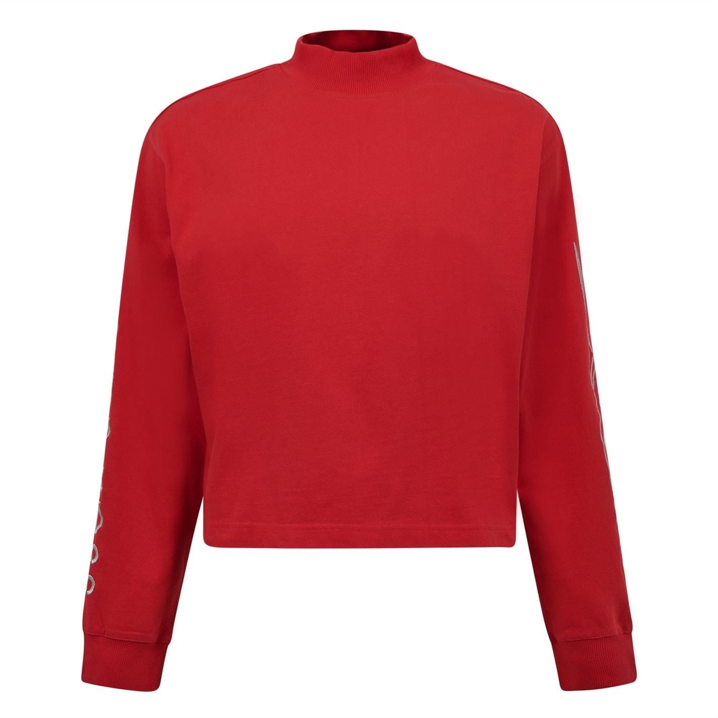 Reebok Mock Neck Relaxed Fit Long Sleeve Sweatshirt