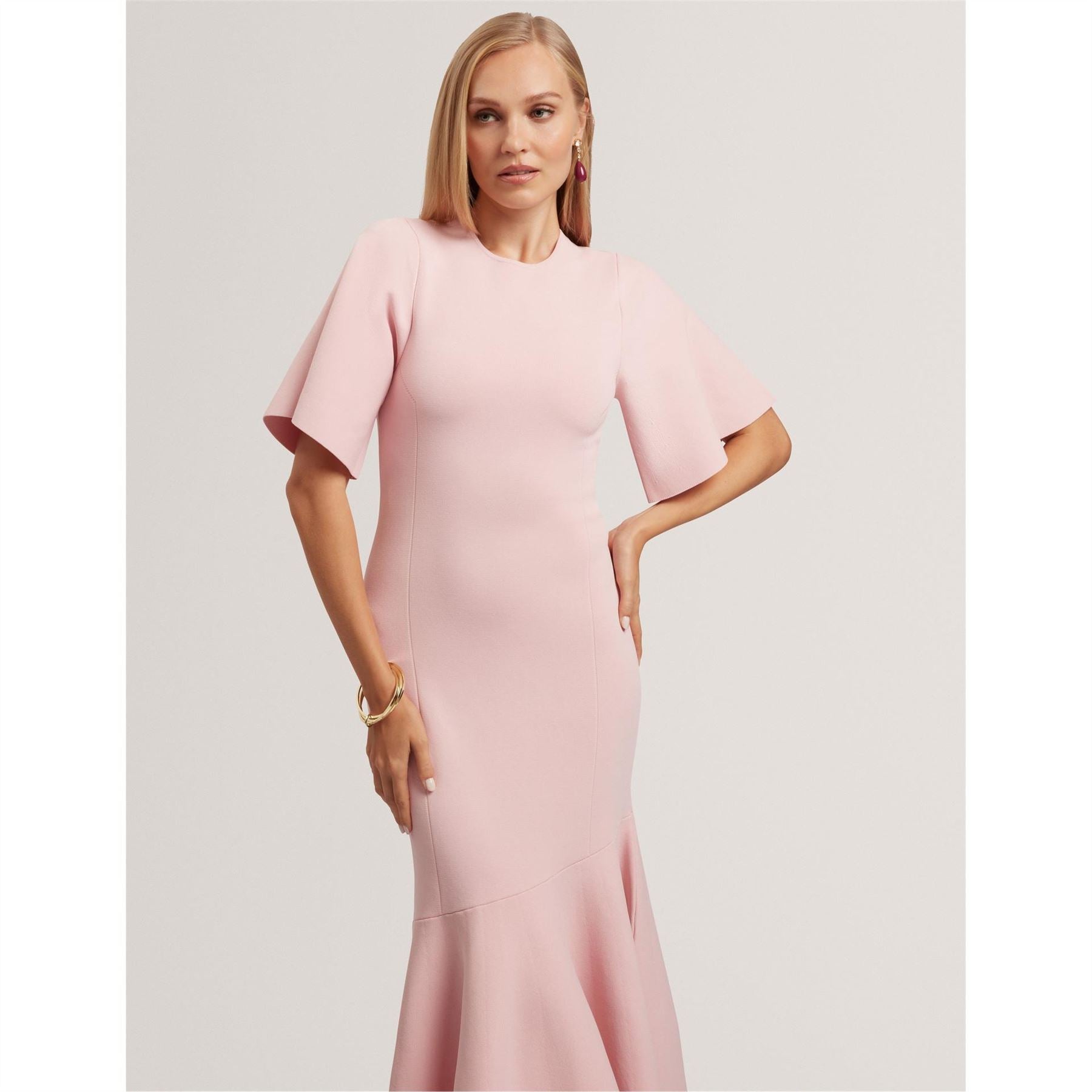 Ted Baker Short Sleeve Midi Knitted Jumper Dress