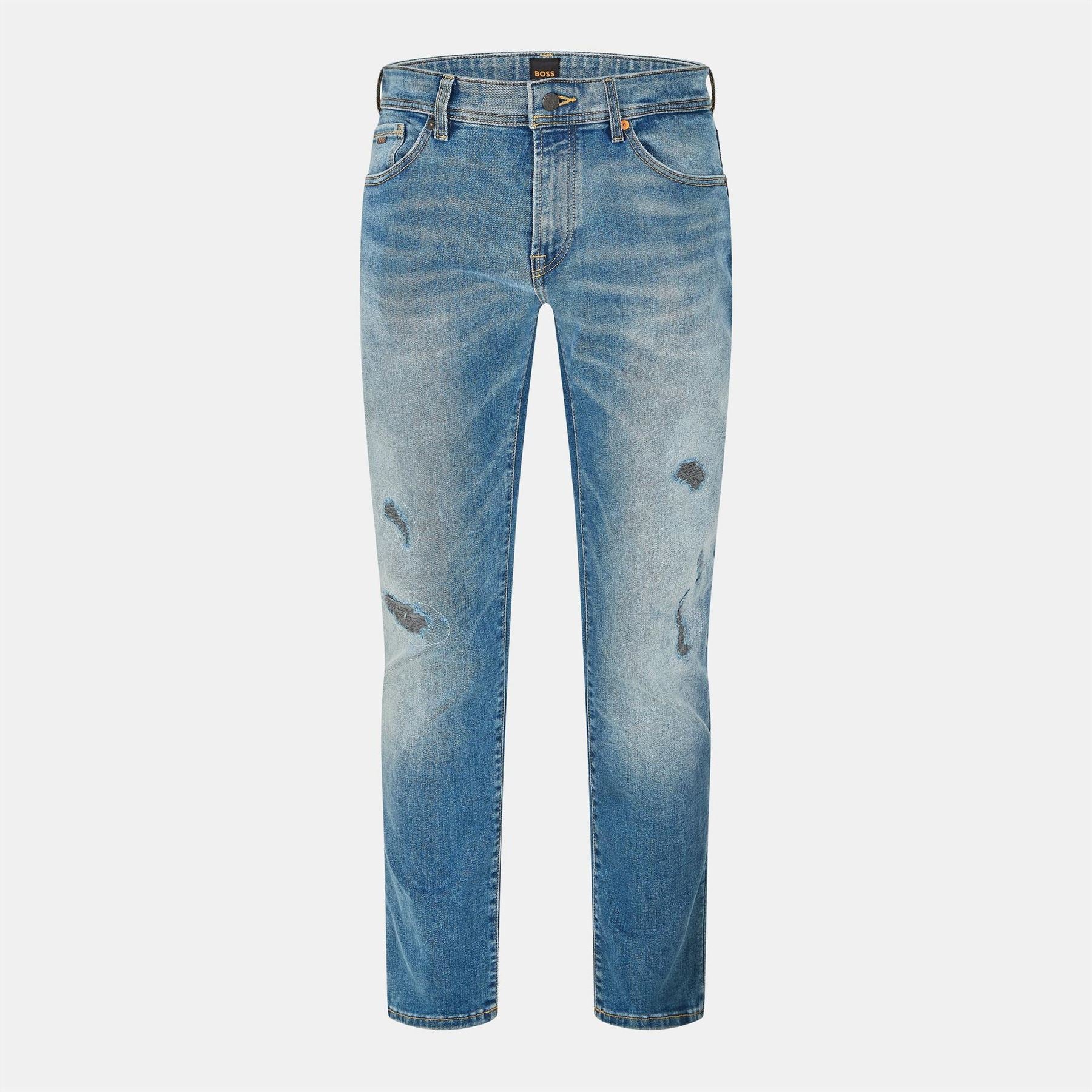 Boss Distressed Five Pocket Slim Fit Jeans