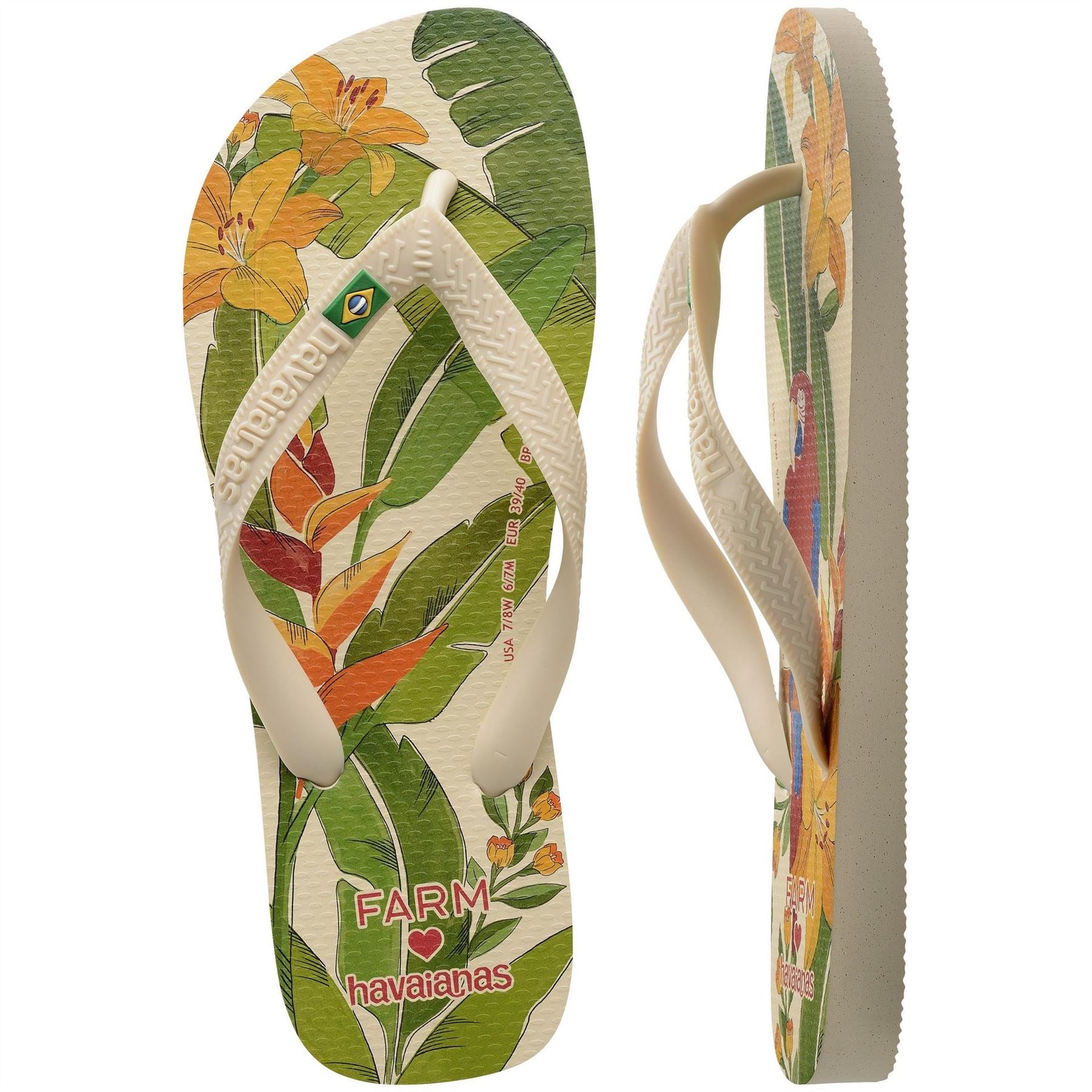 Havaianas Floral Patterned Thong Toe Flip Flops