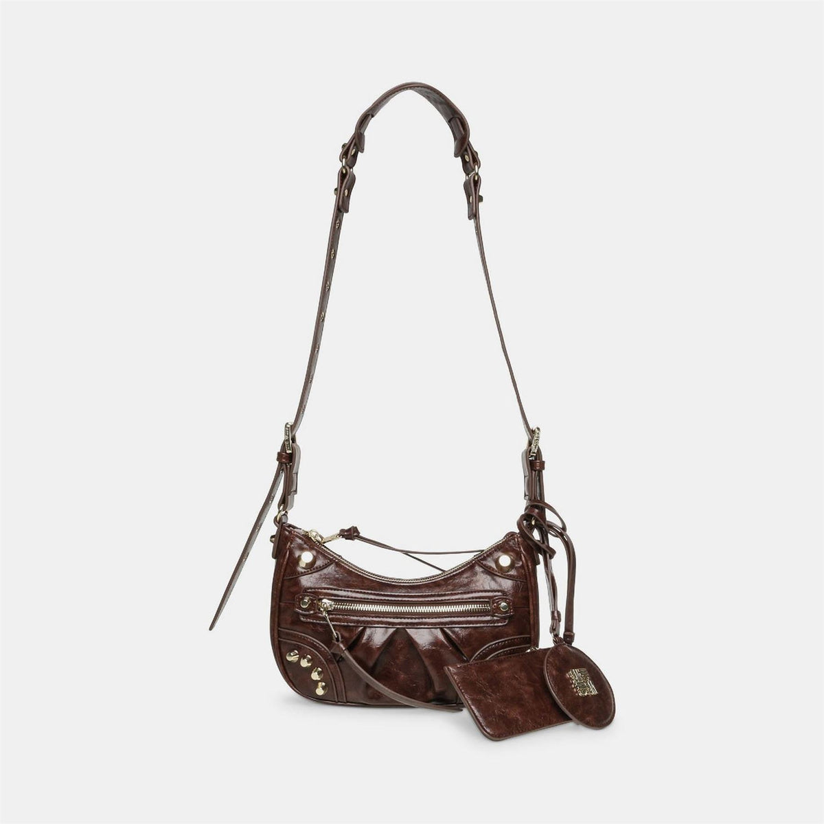 Steve Madden Crescent Shape Cross Body Bag with Gold Tone Hardware