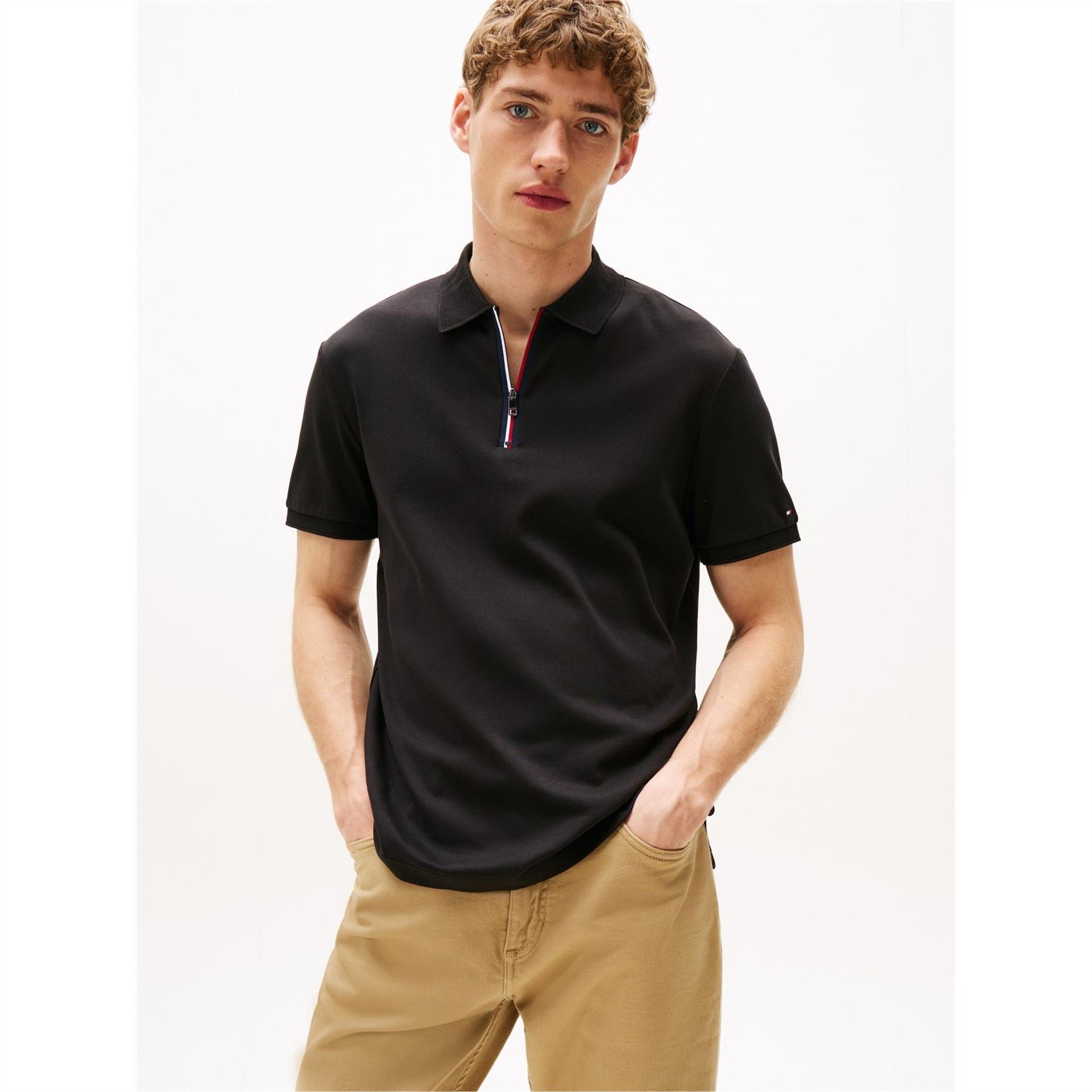 Tommy Hilfiger Zip Placket Polo Shirt