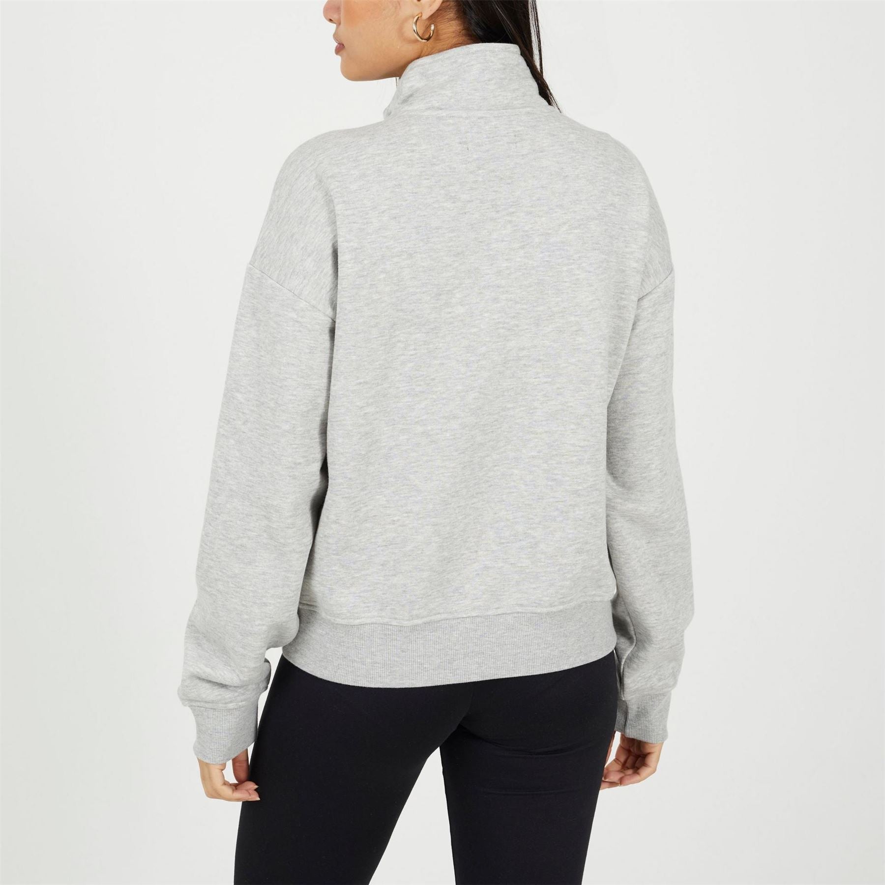 Brave Soul Womens Funnel Neck Quarter Zip Sweatshirt With Pocket