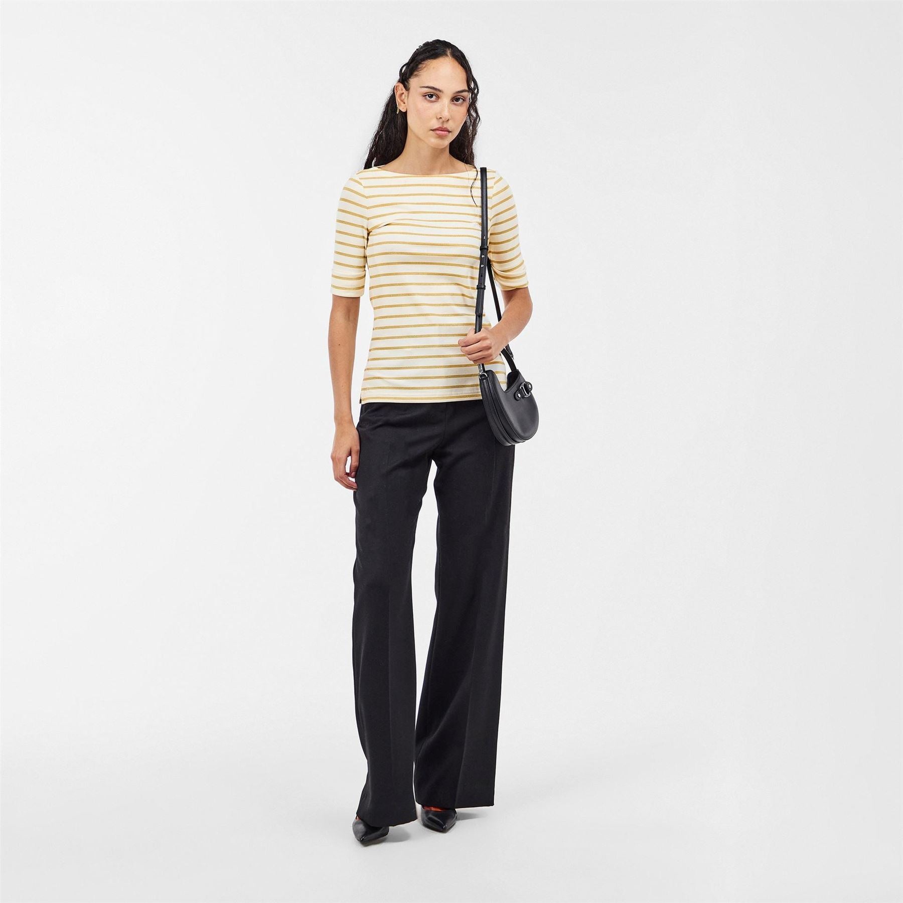 Lauren by Ralph Lauren Judy Boat Neck Three-Quarter Sleeve T-Shirt