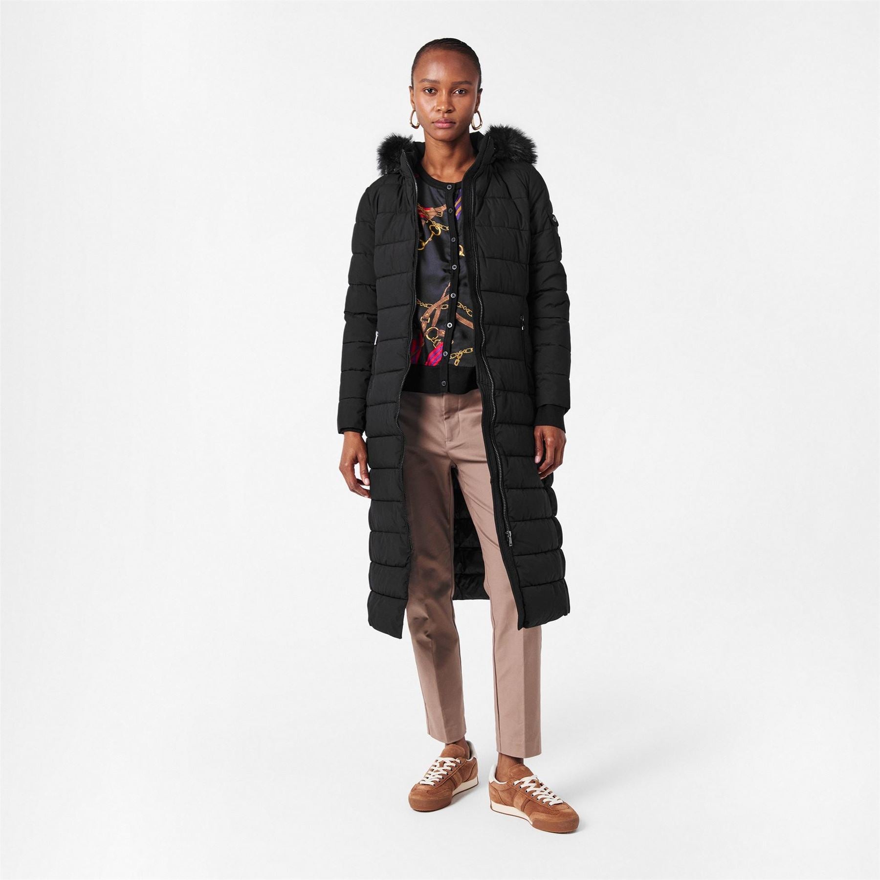Lauren by Ralph Lauren Real Leather Long Puffer Jacket