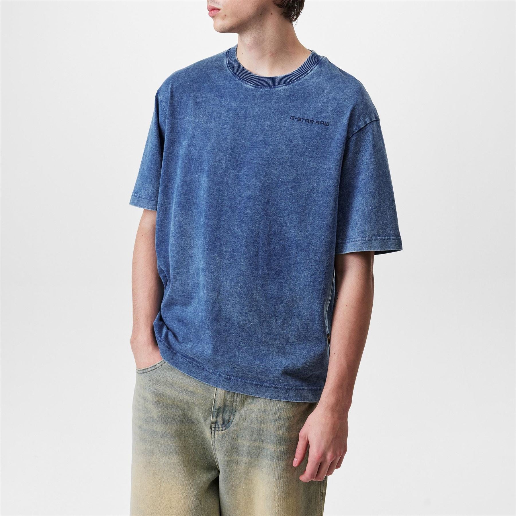 G Star Boxy Fit Lettering Crew Neck T-Shirt