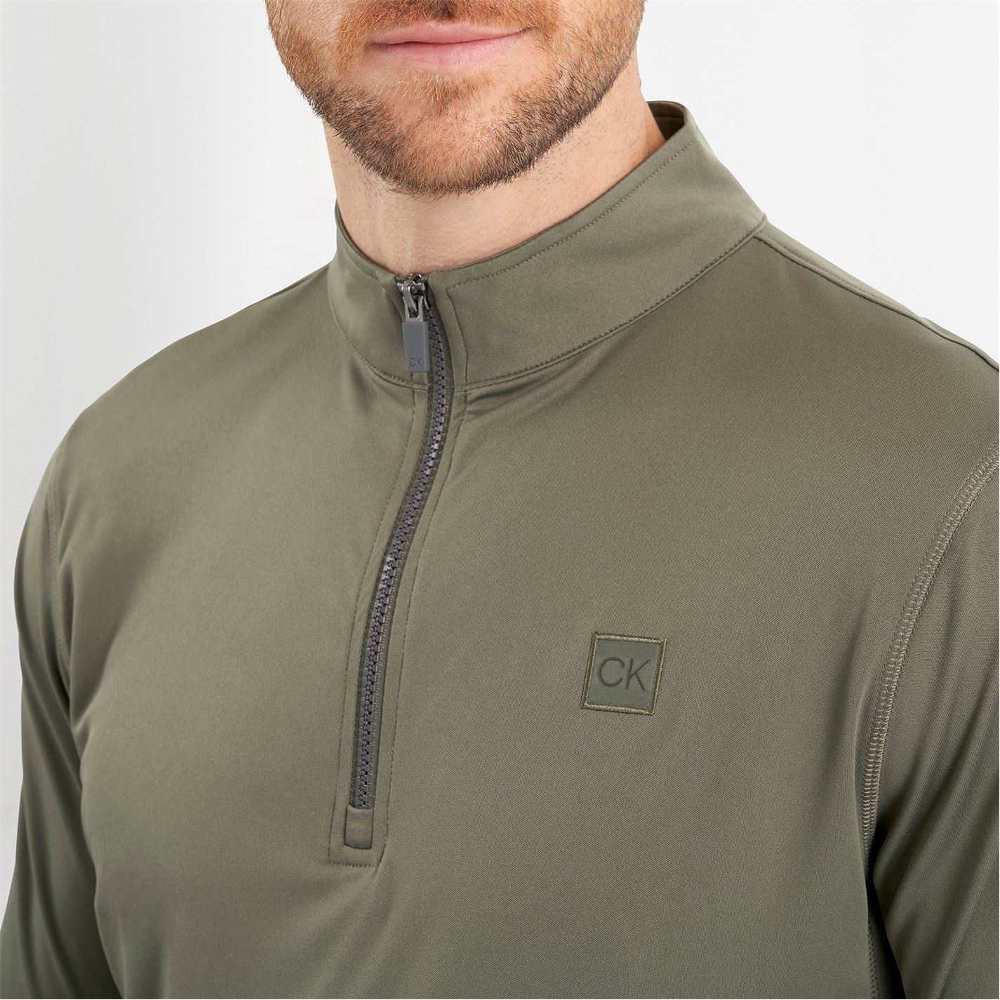 Calvin Klein Golf Regular Fit Zip Neck Long Sleeve Sweatshirt